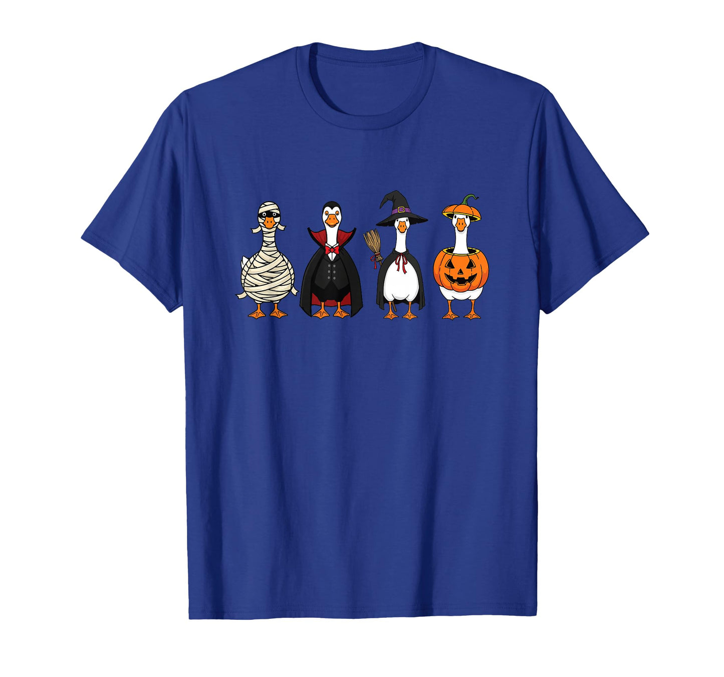 Funny Vampire Goose Halloween Pumpkin Witch Hat Goose T-Shirt