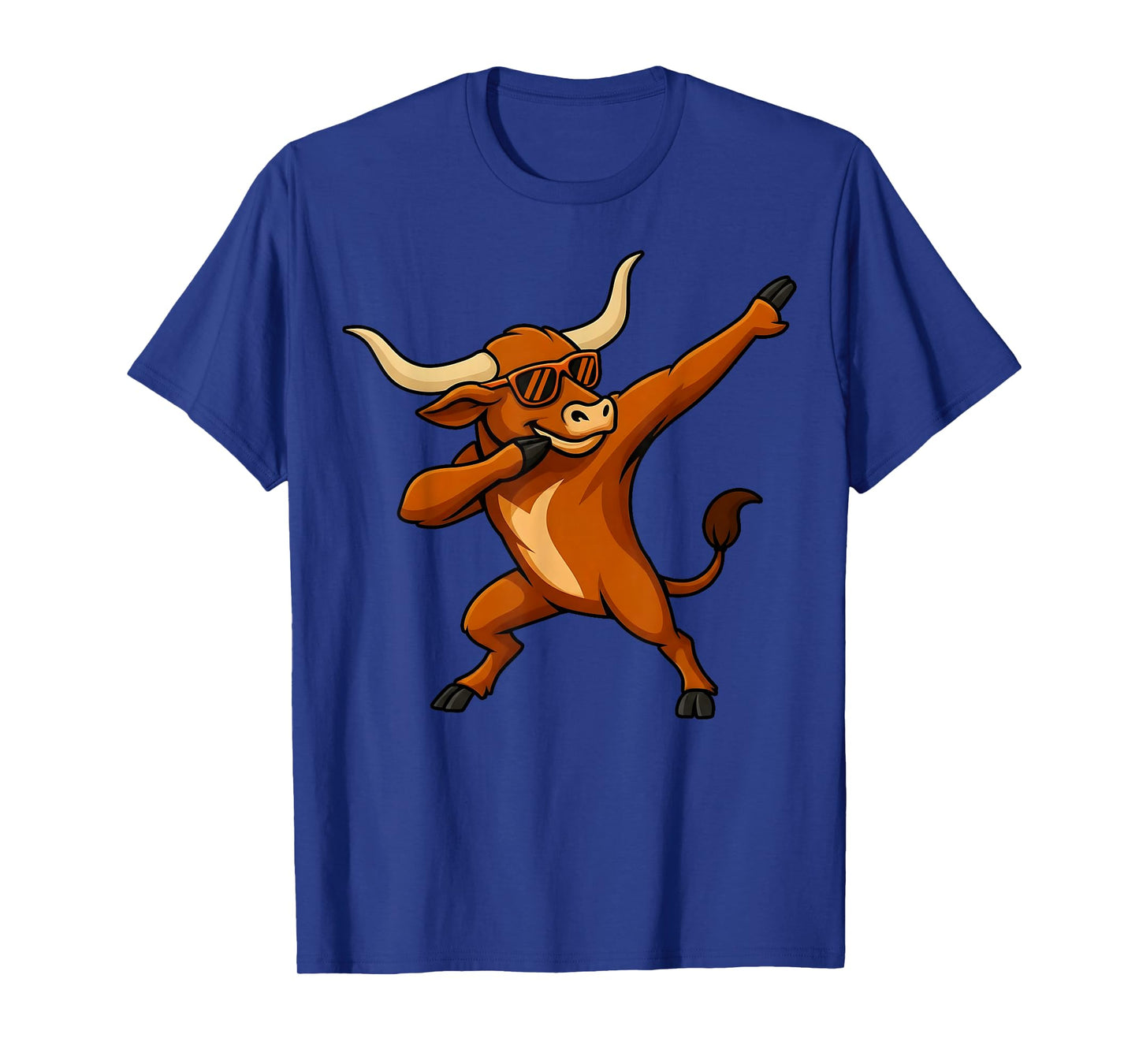 Longhorn Cow Dabbing with Sunglasses Men Women Girls Kids T-Shirt