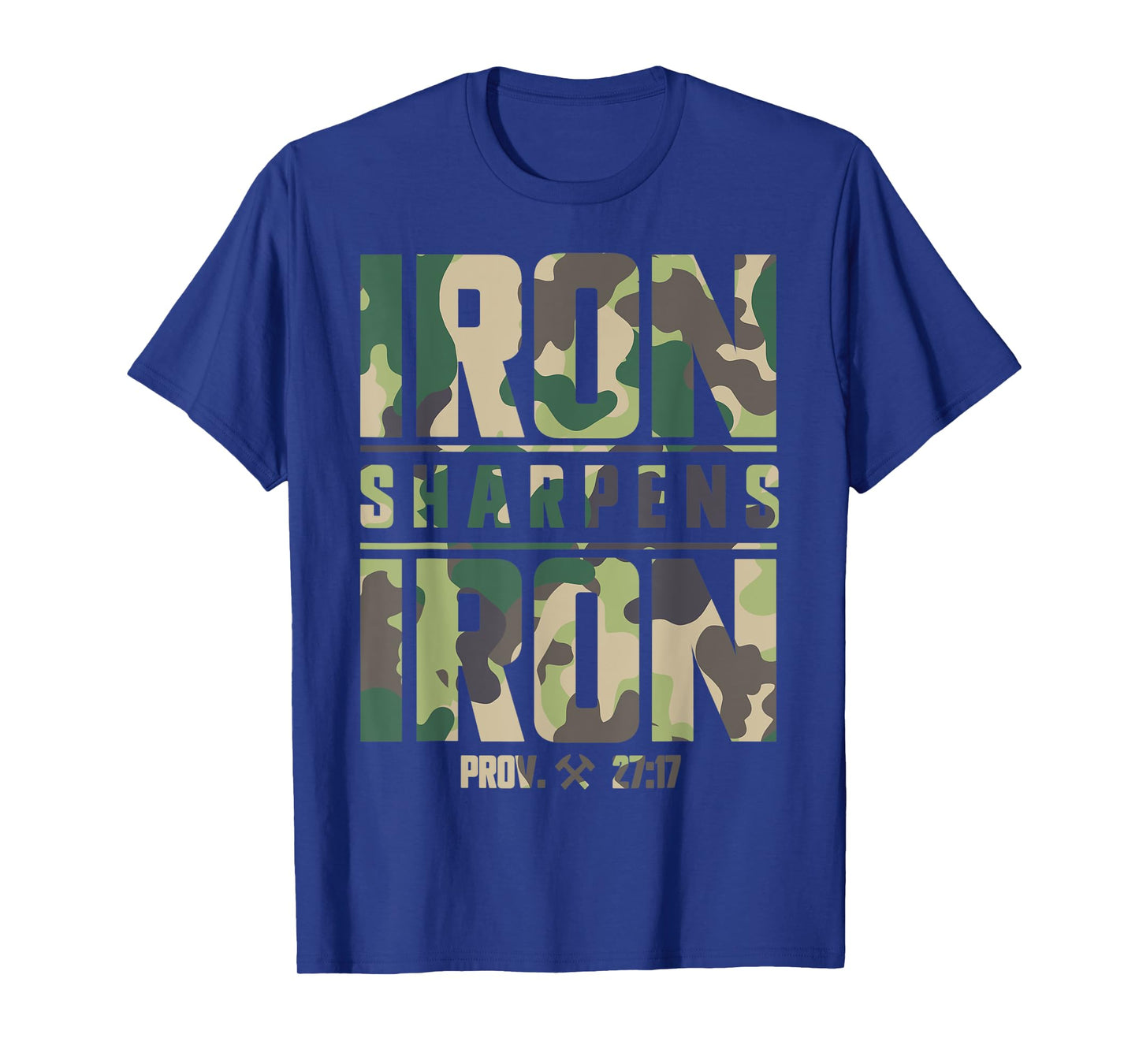 Camouflage Pattern Iron Sharpens Iron Camo Christian Men T-Shirt