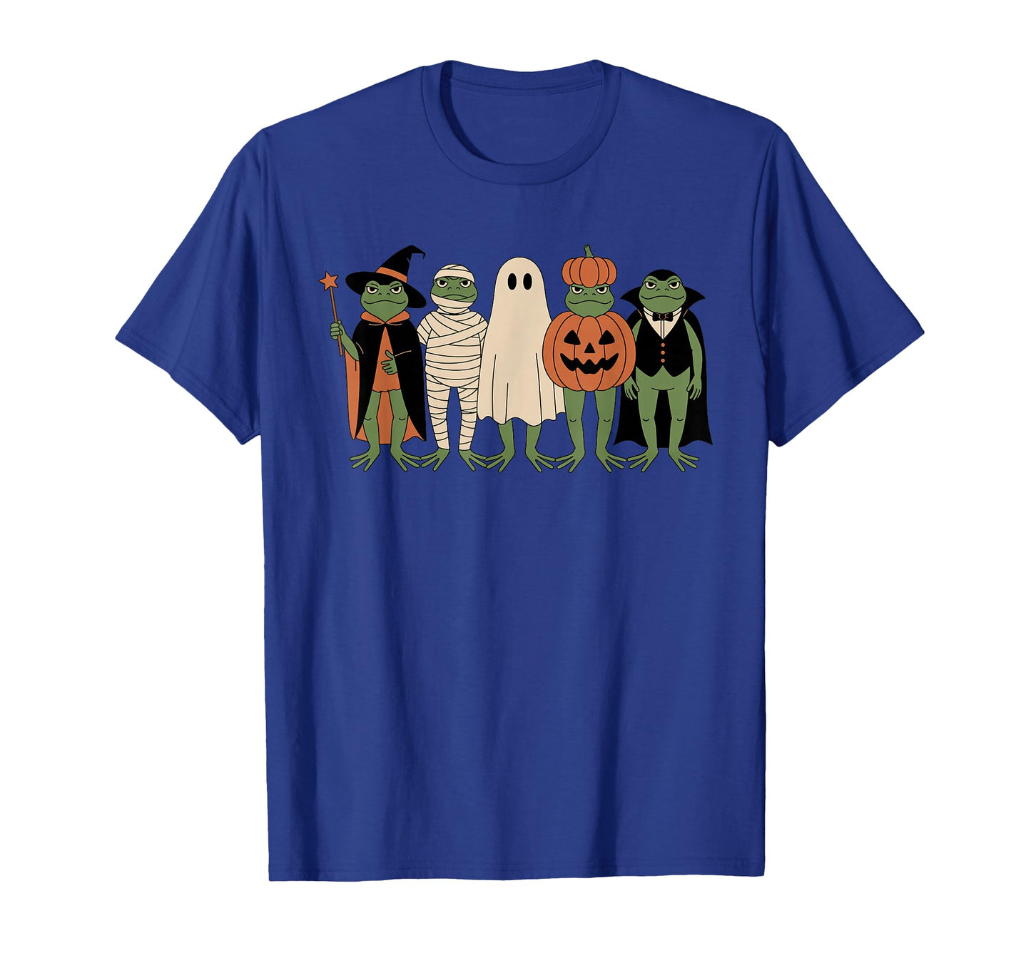 Frog Halloween Mummy Ghost Witch Pumpkin Spooky Costume Kids T-Shirt
