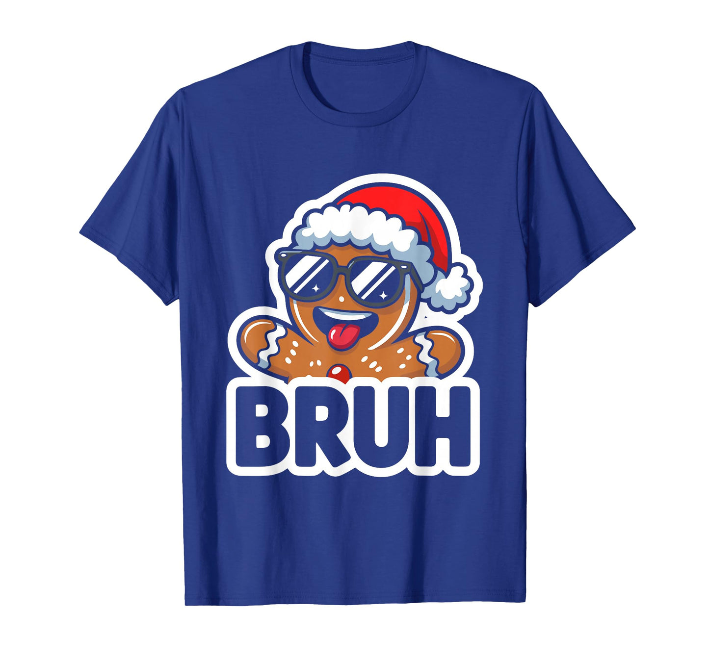 Bruh Funny Christmas Gingerbread Man Teens Boys Kids T-Shirt
