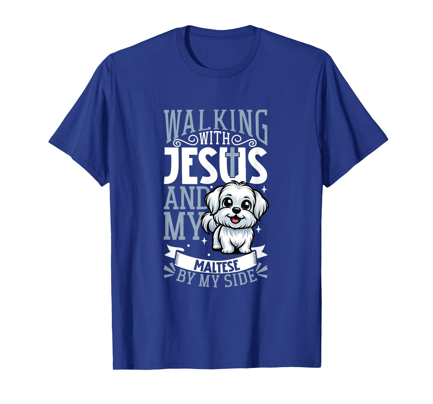 Jesus and dog - Maltese T-Shirt for Men Women Kids