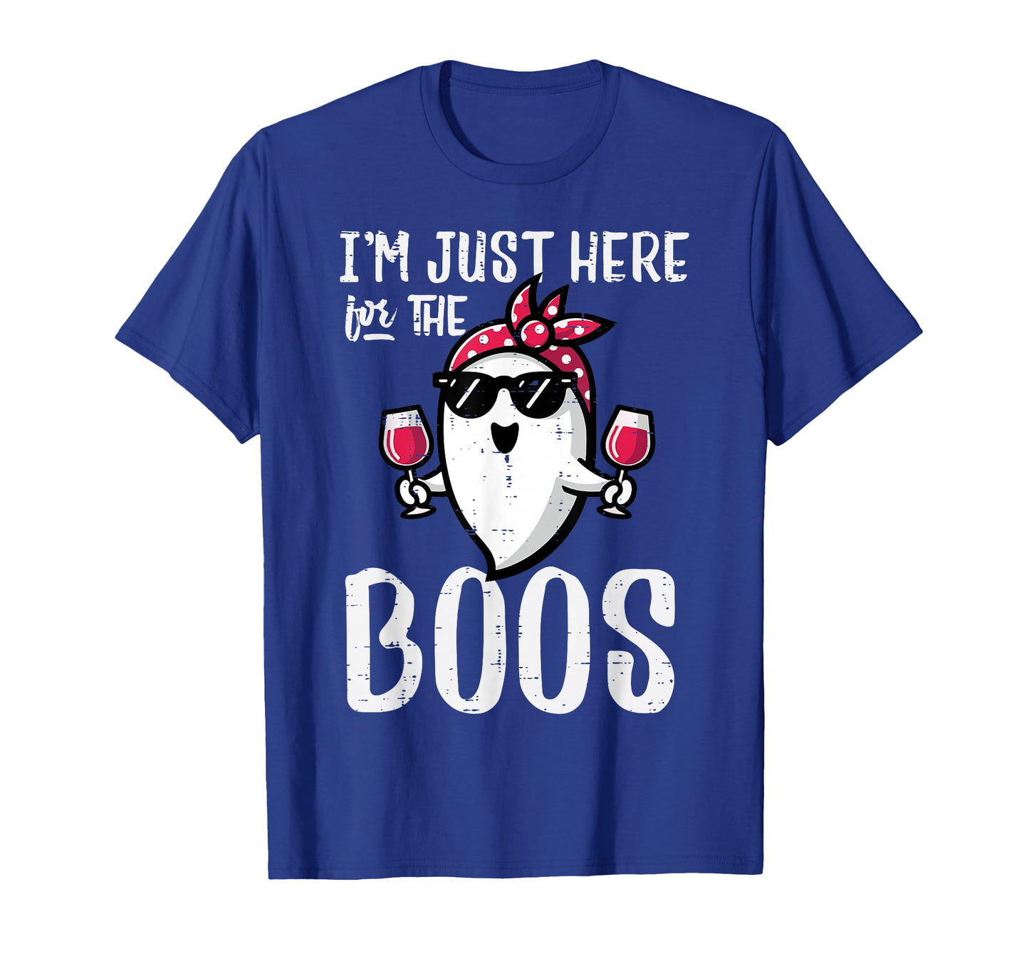 Halloween Ghost Bandana Here for Boos Funny Costume Women T-Shirt
