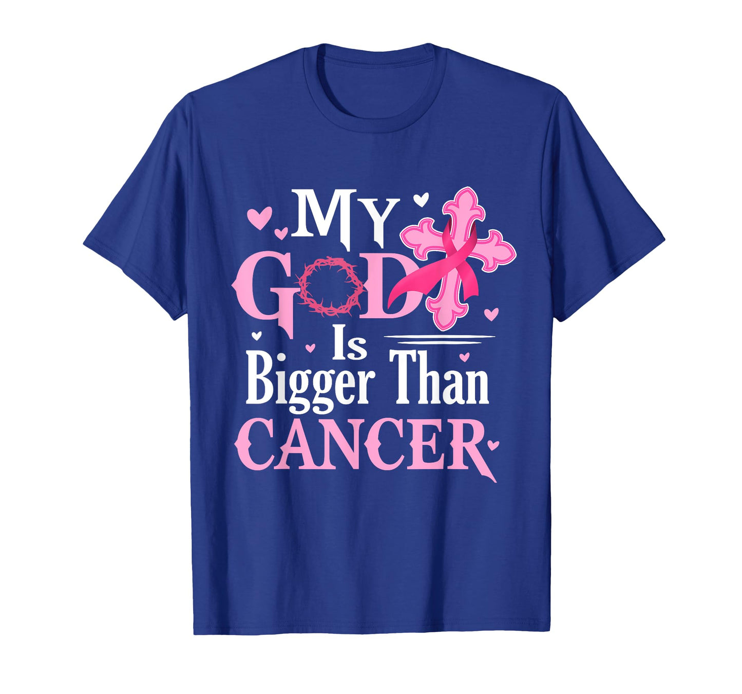 My God Is Bigger Than Cancer Breast Cancer Awareness Jesus T-Shirt