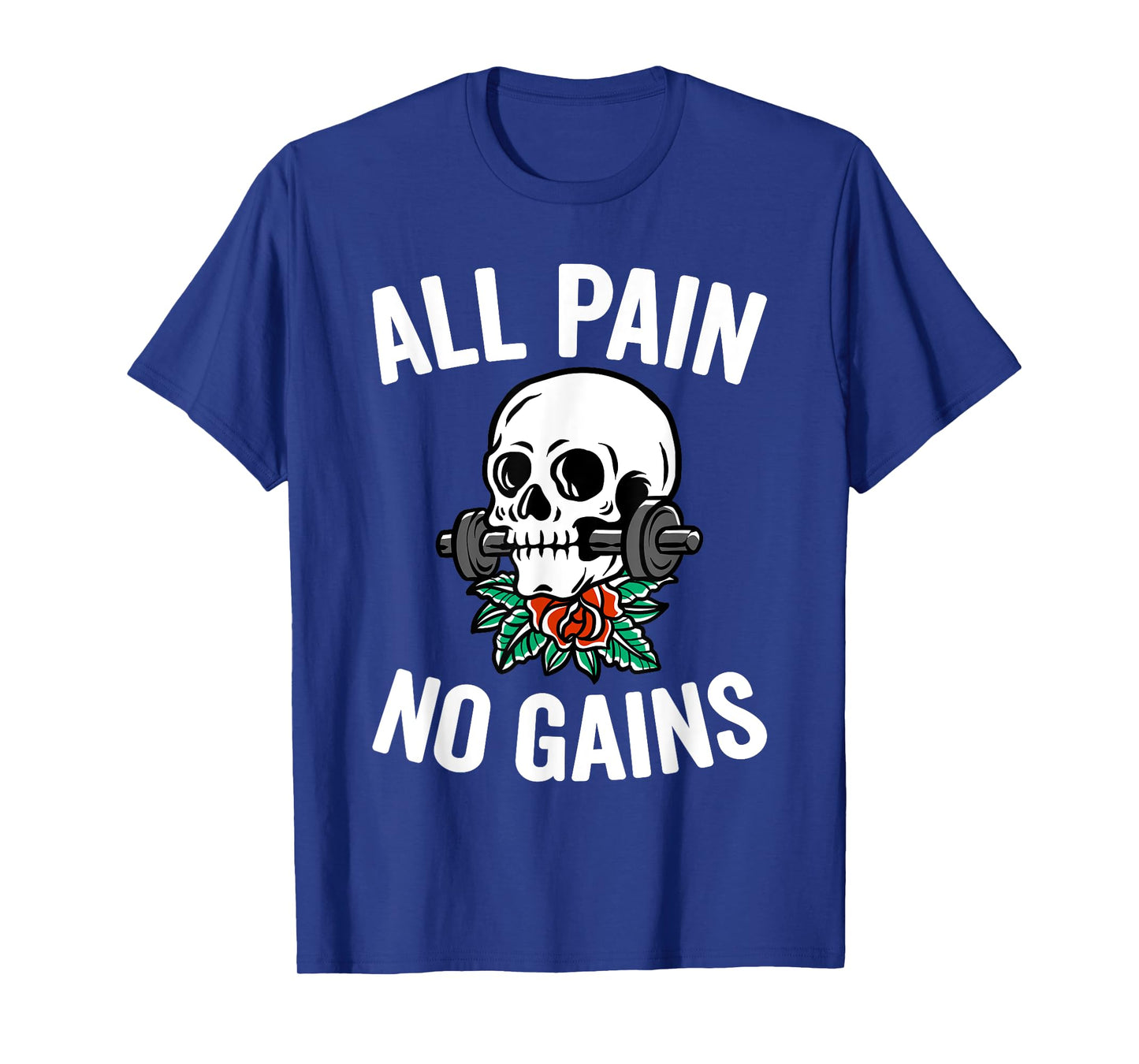 Funny Gym Fitness Workout Parody All Pain No Gains Black Men's Medium Classic Fit Short Sleeve Round Neck T-Shirt