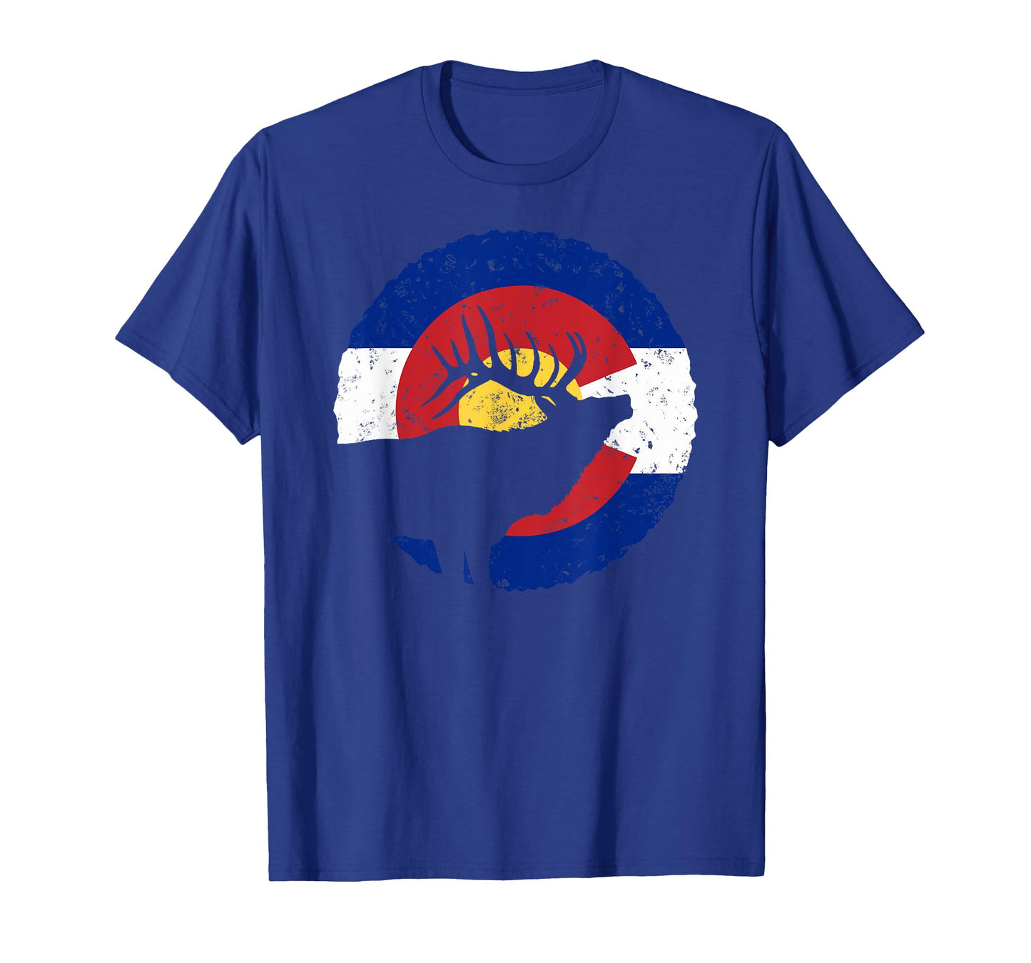 Colorado Elk Hunting T Shirt: CO State Flag Hunter T-Shirt