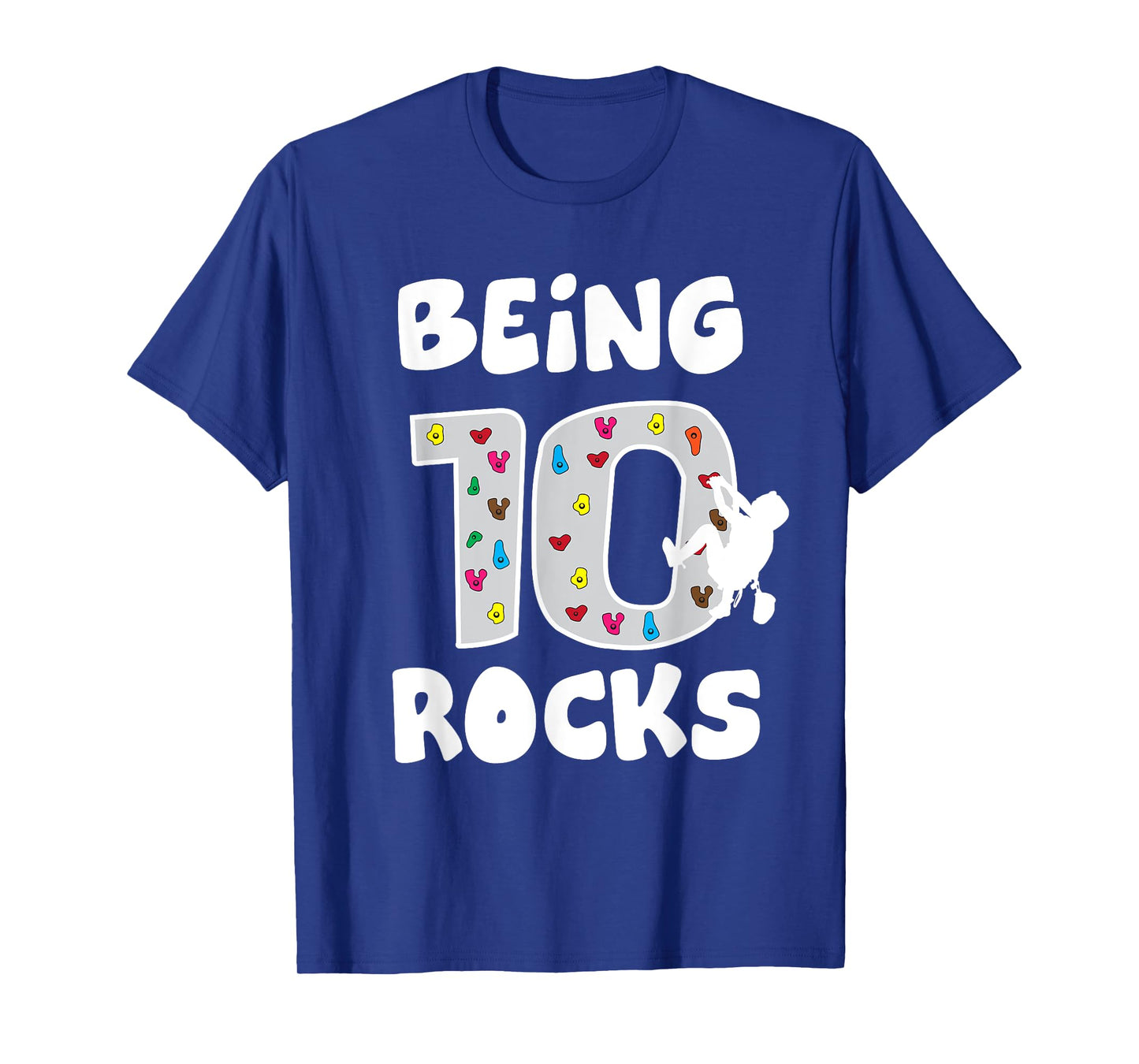 Rock Climbing Funny 10 Years Old 10th Birthday Gift For Kids T-Shirt