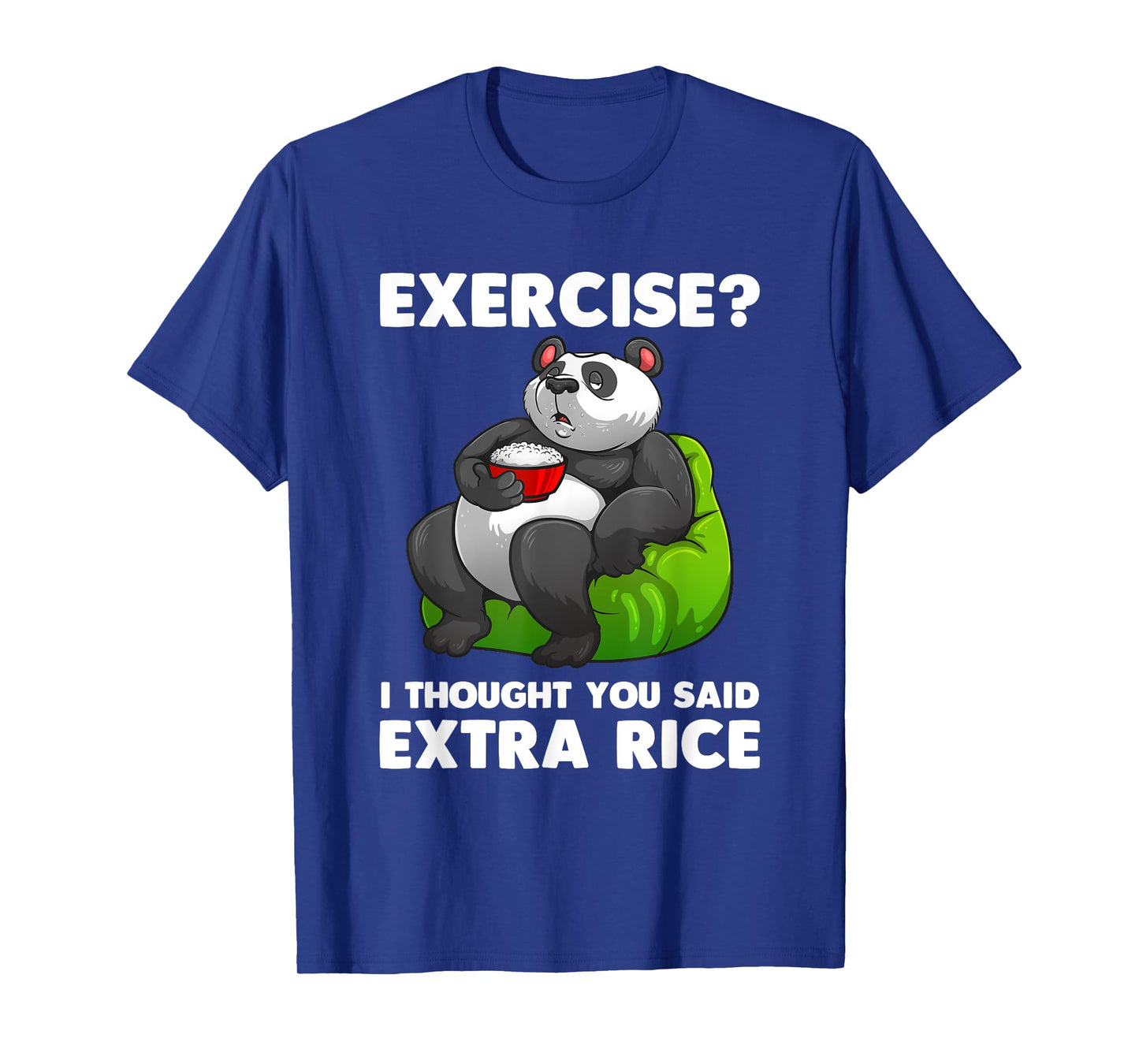 Cute Rice Art Men Women Asian Food Rice Panda Exercise Humor T-Shirt