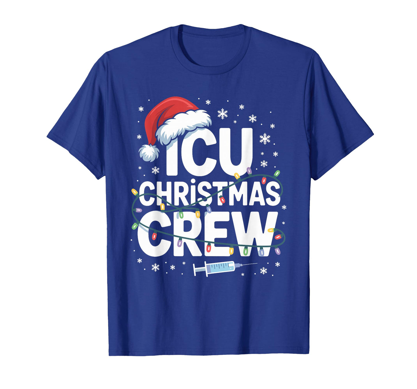 ICU Christmas Crew Nurse Critical Care Xmas Nursing T-Shirt