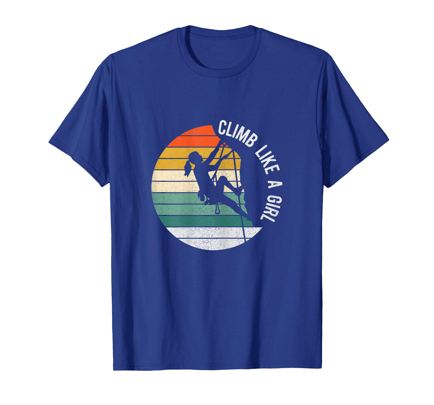 Climb Like A Girl Rock Climbing Gear Kids Women Sunset T-Shirt