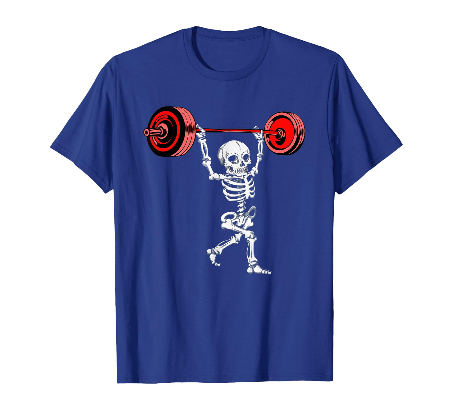 Skeleton Weightlifting Halloween Fitness Gym Workout T-Shirt