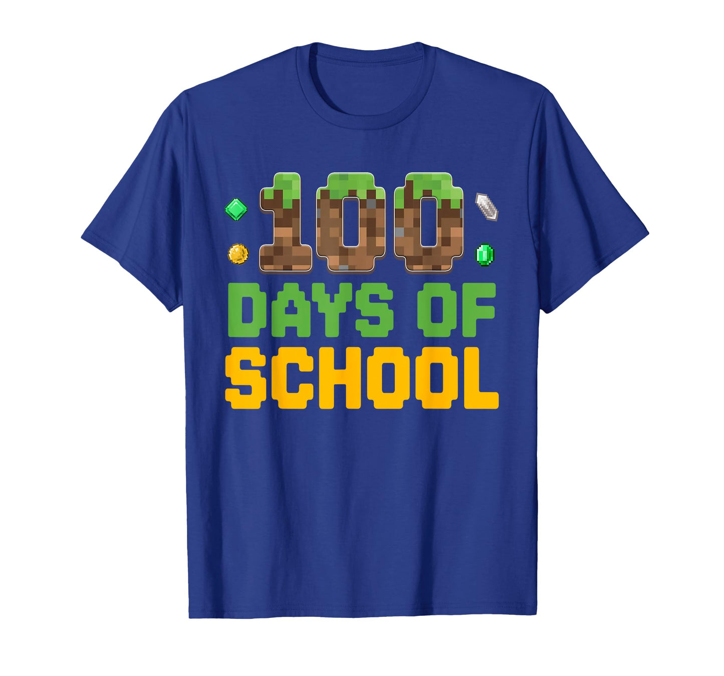 Boys Kids Gamer 100 Days Of School Video Game Pixel T-Shirt