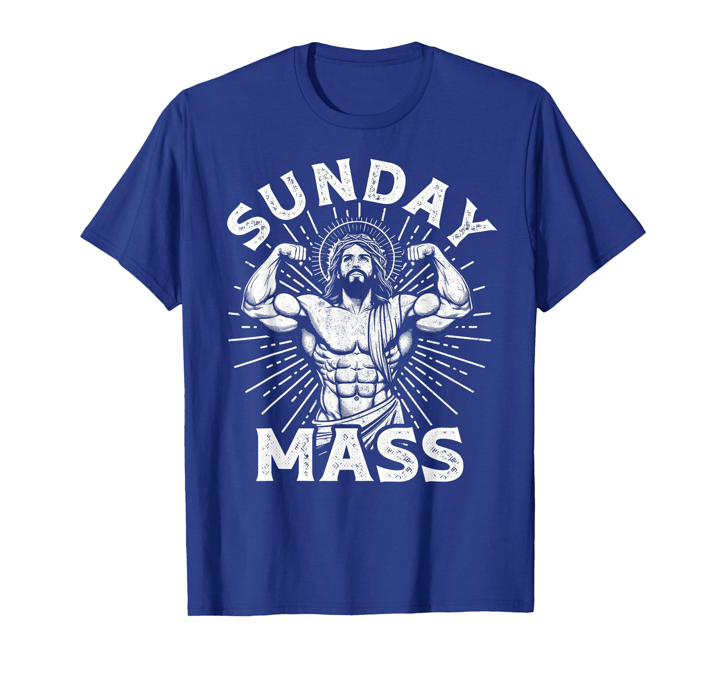 Funny Christian Sunday Mass Bodybuilder Gym Jesus Motivation T-Shirt