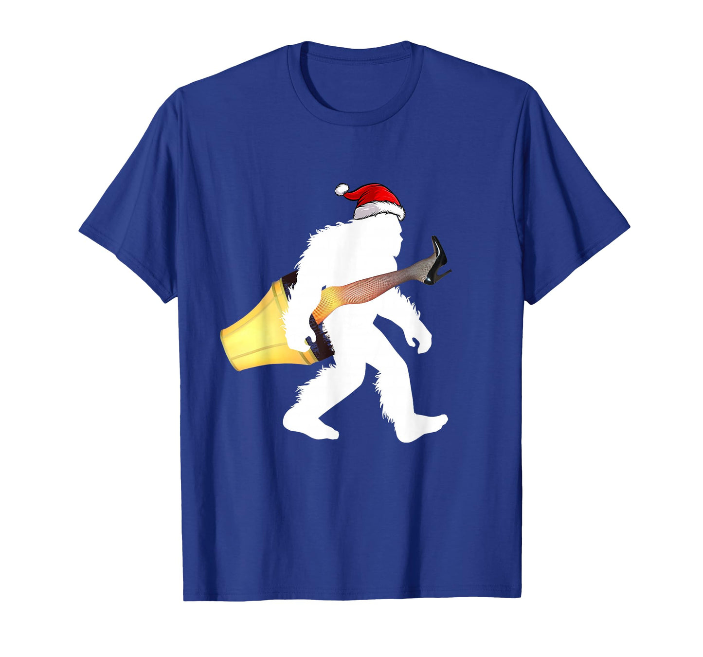Funny Santa Bigfoot Italian Lamp Christmas Sasquatch Gifts T-Shirt