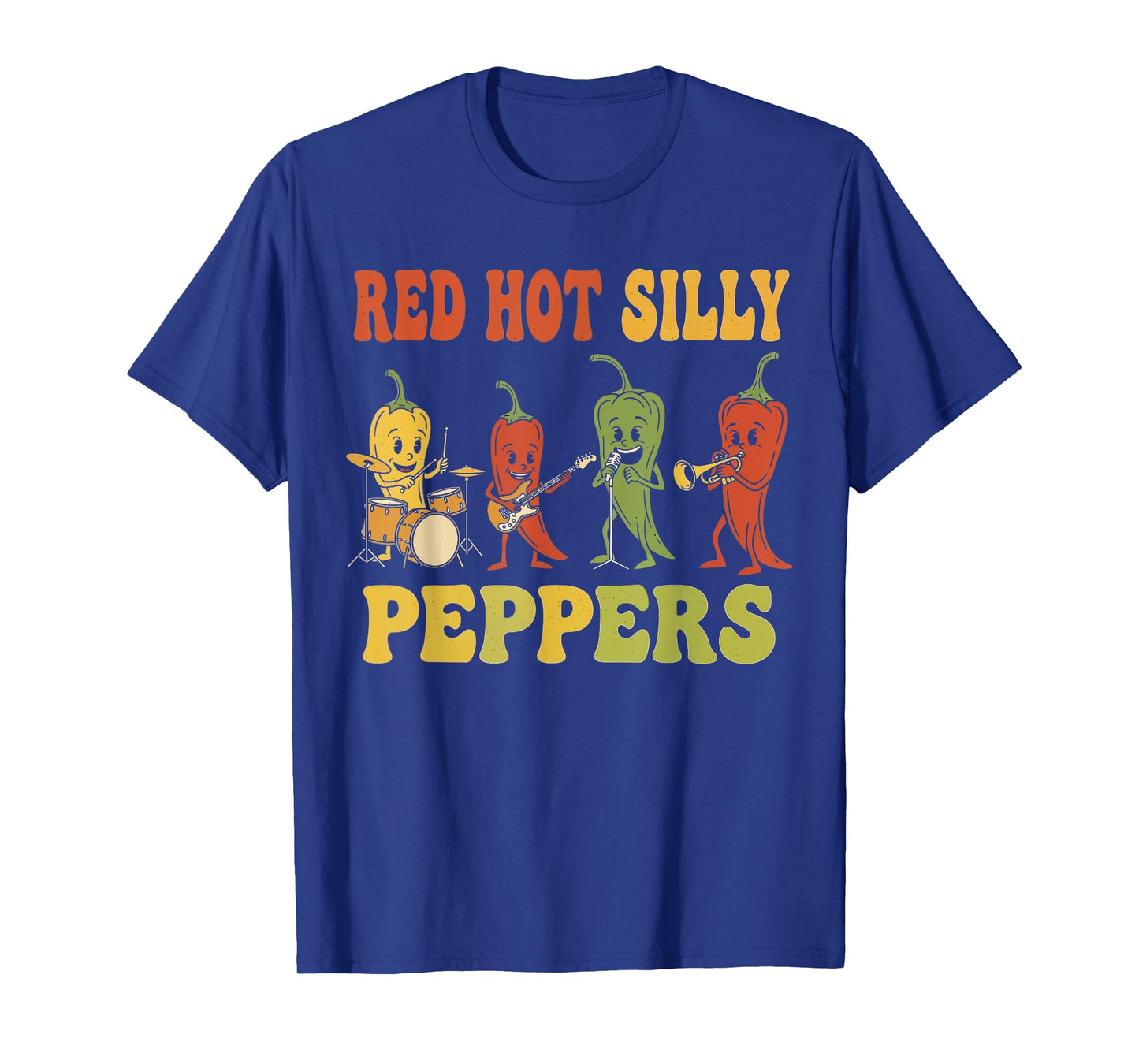 Funny Spicy Red Hot Silly Peppers Band Retro Pepper Music T-Shirt