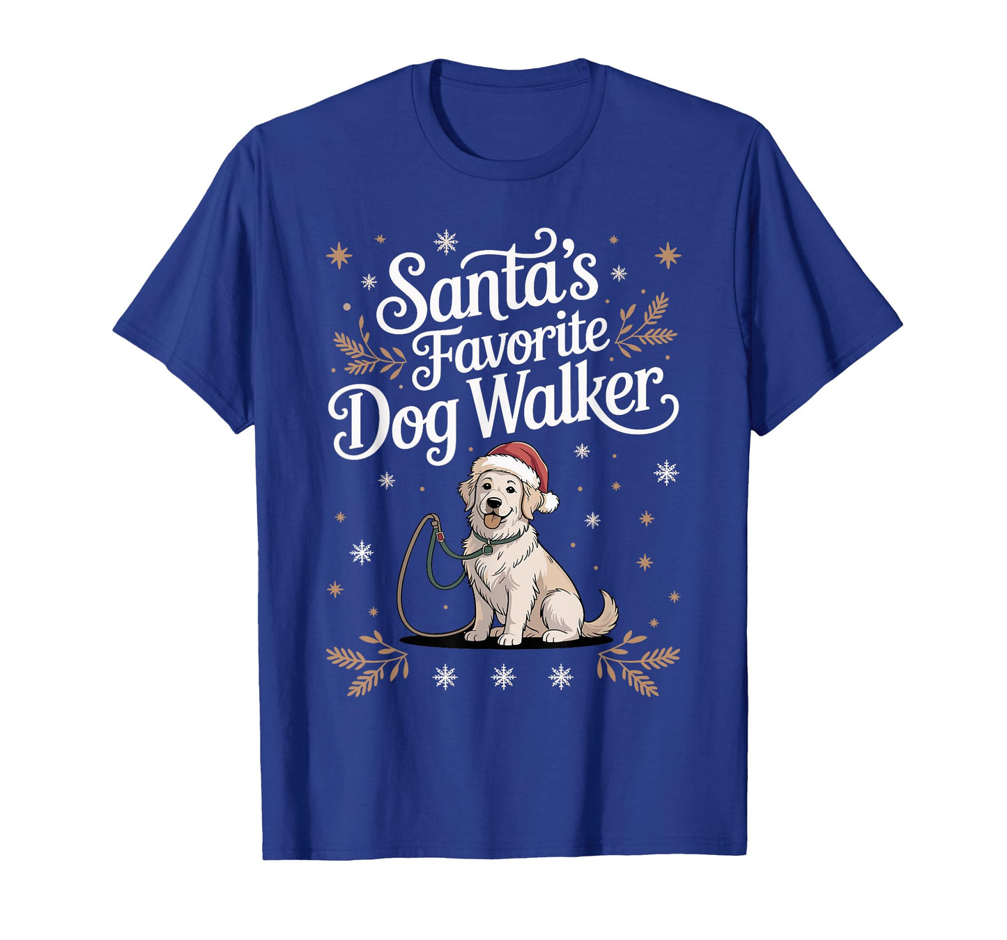 Santa’s Favorite Dog Walker Christmas Design T-Shirt