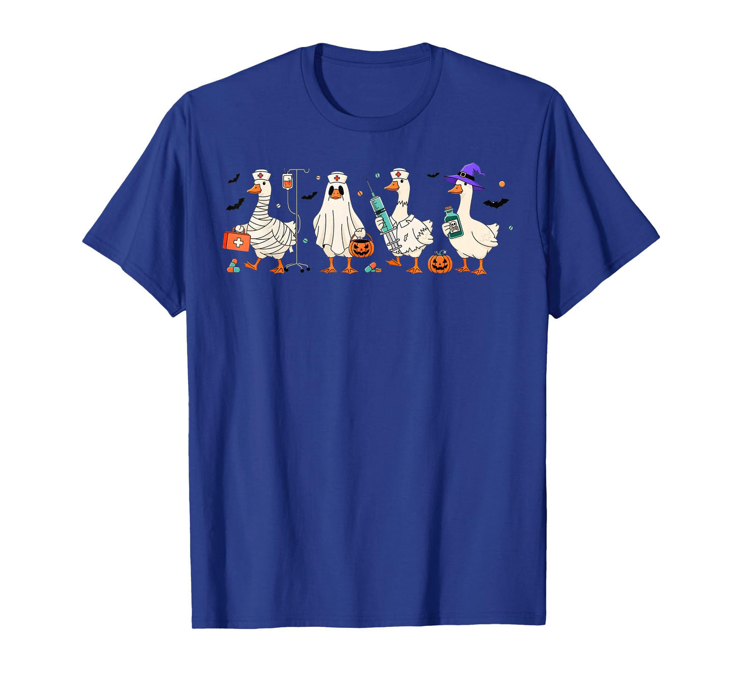 Cute Goose Nurse Halloween Costume Ghost Pumpkin Witch T-Shirt