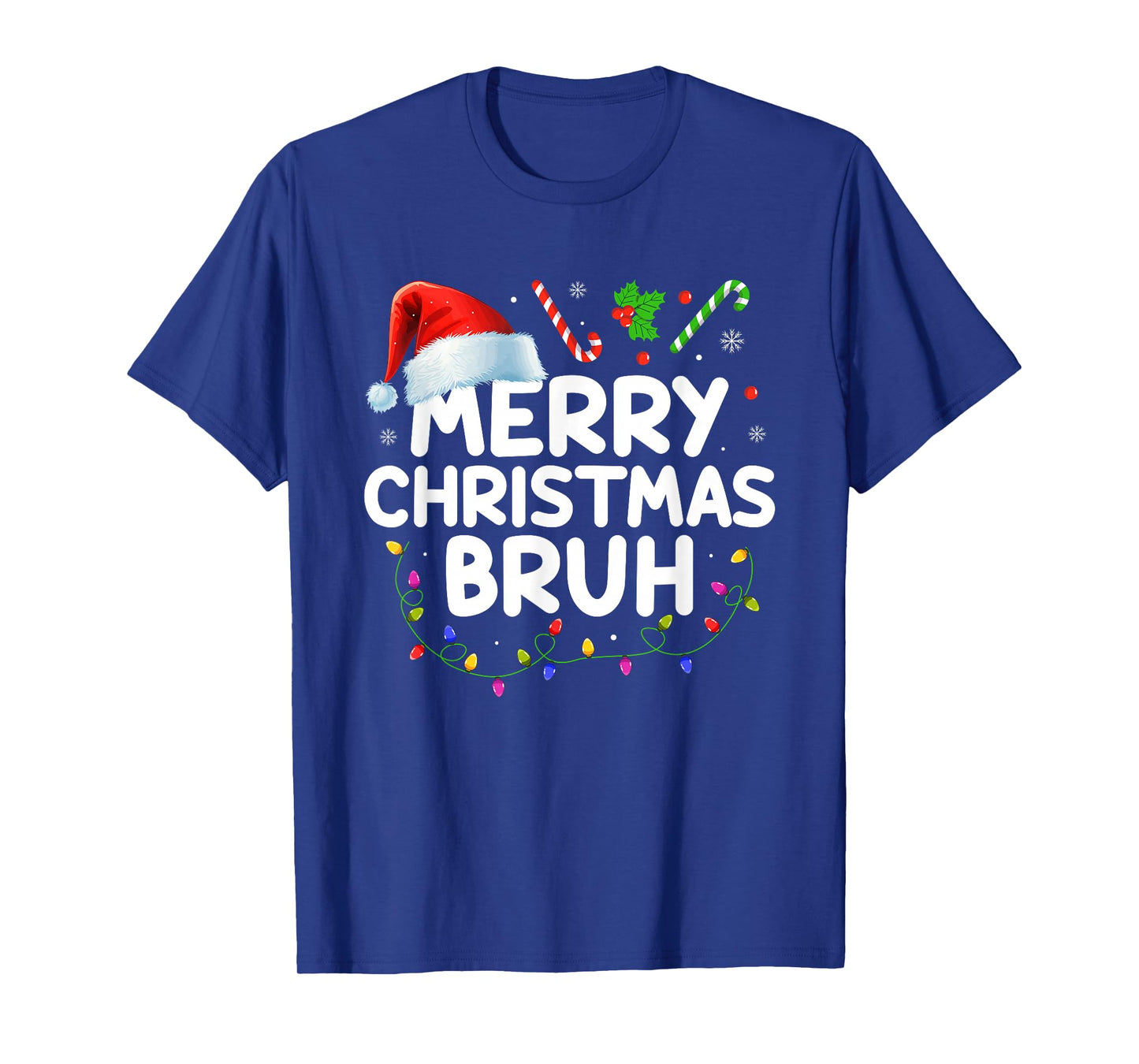 Merry Christmas Bruh Funny Santa Family Teens Boys Men Xmas T-Shirt