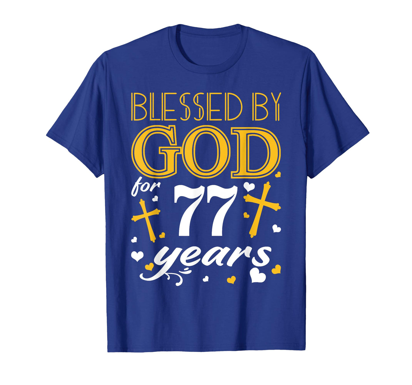 Vintage Blessed By God For 77 Years Happy 77th Birthday T-Shirt