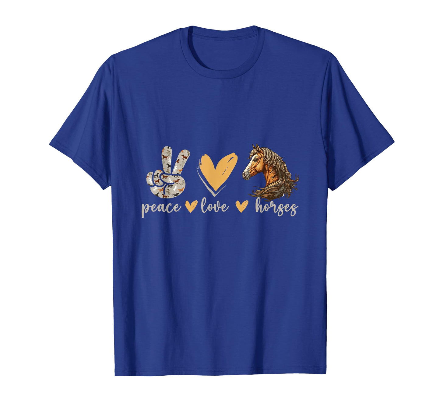 Peace Love Horses Girl I Love My Horses Equestrian Horseback T-Shirt