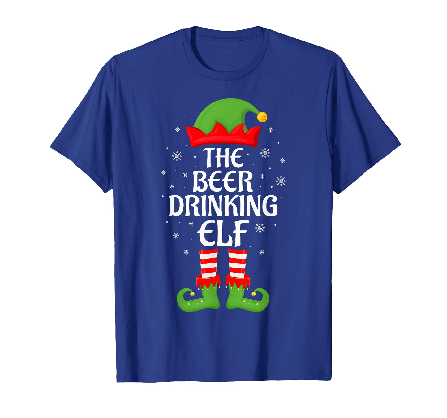 Beer Drinking Elf Xmas Family Matching Elf Squad Christmas T-Shirt