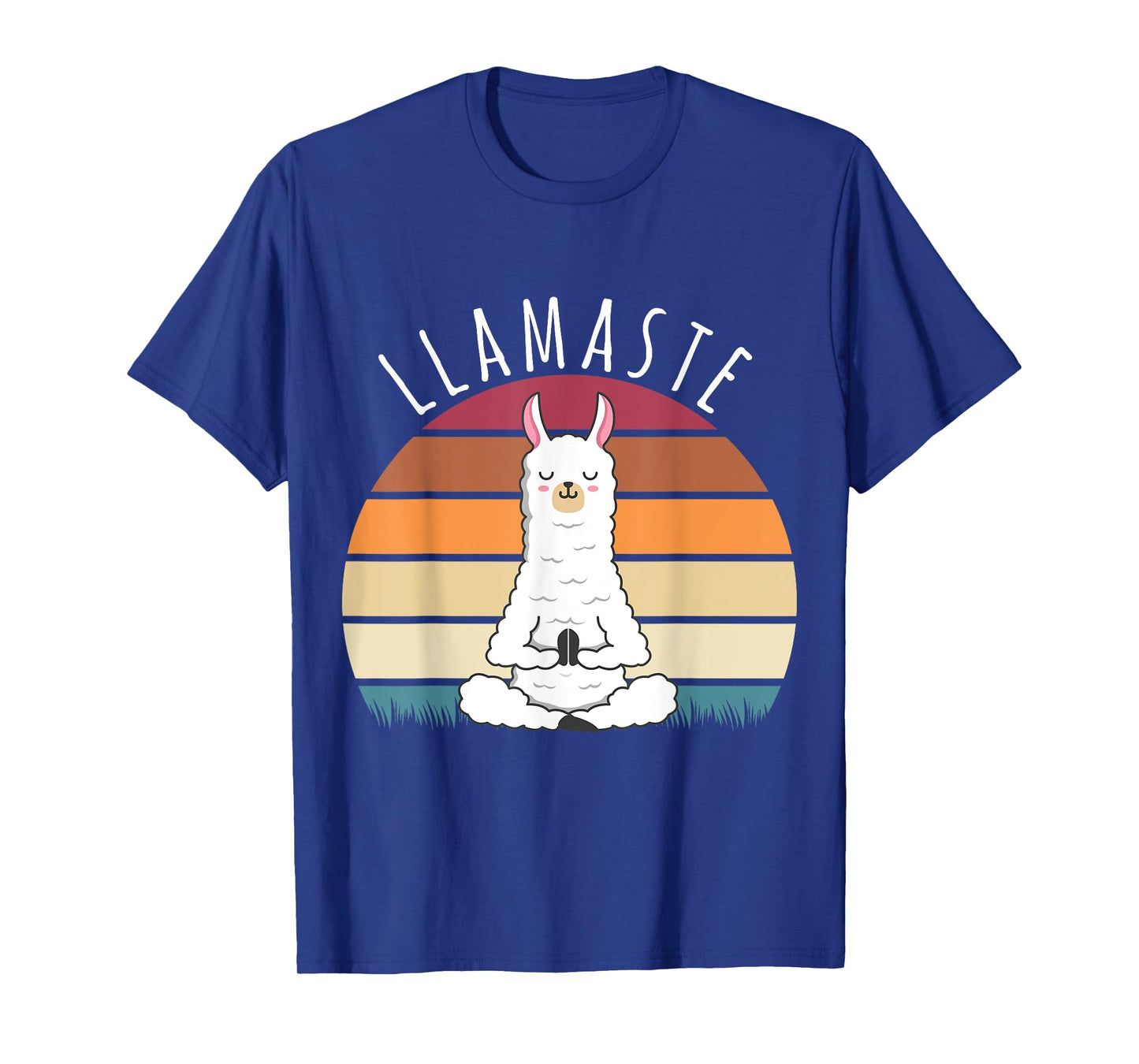 Funny Llama Llamaste Yoga Vintage Lama Yoga Pose Meditation T-Shirt