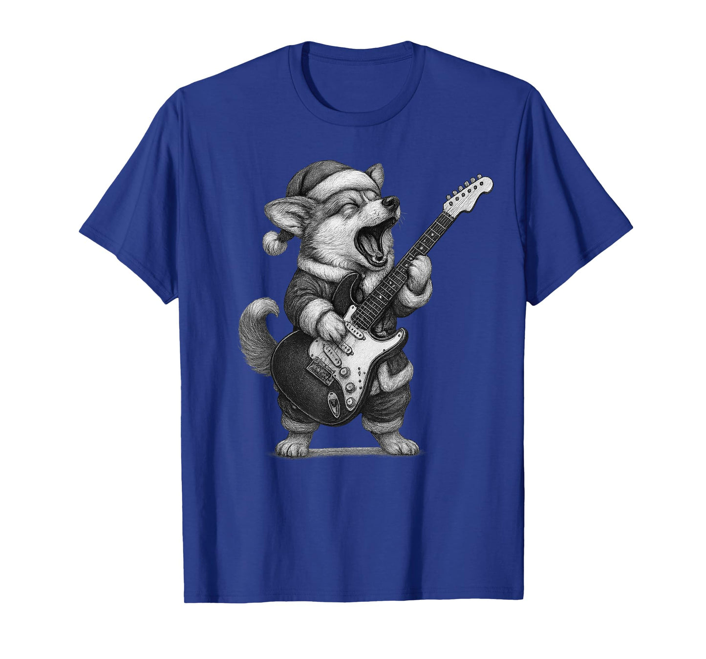 Corgi Playing Guitar Christmas Dog Lover T-Shirt