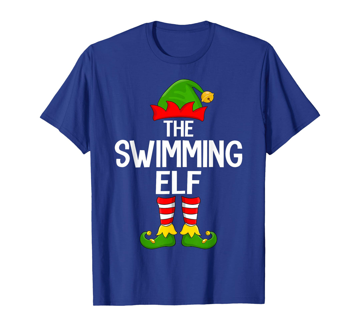 Swimming Elf Xmas Matching Family Elf Squad Christmas T-Shirt