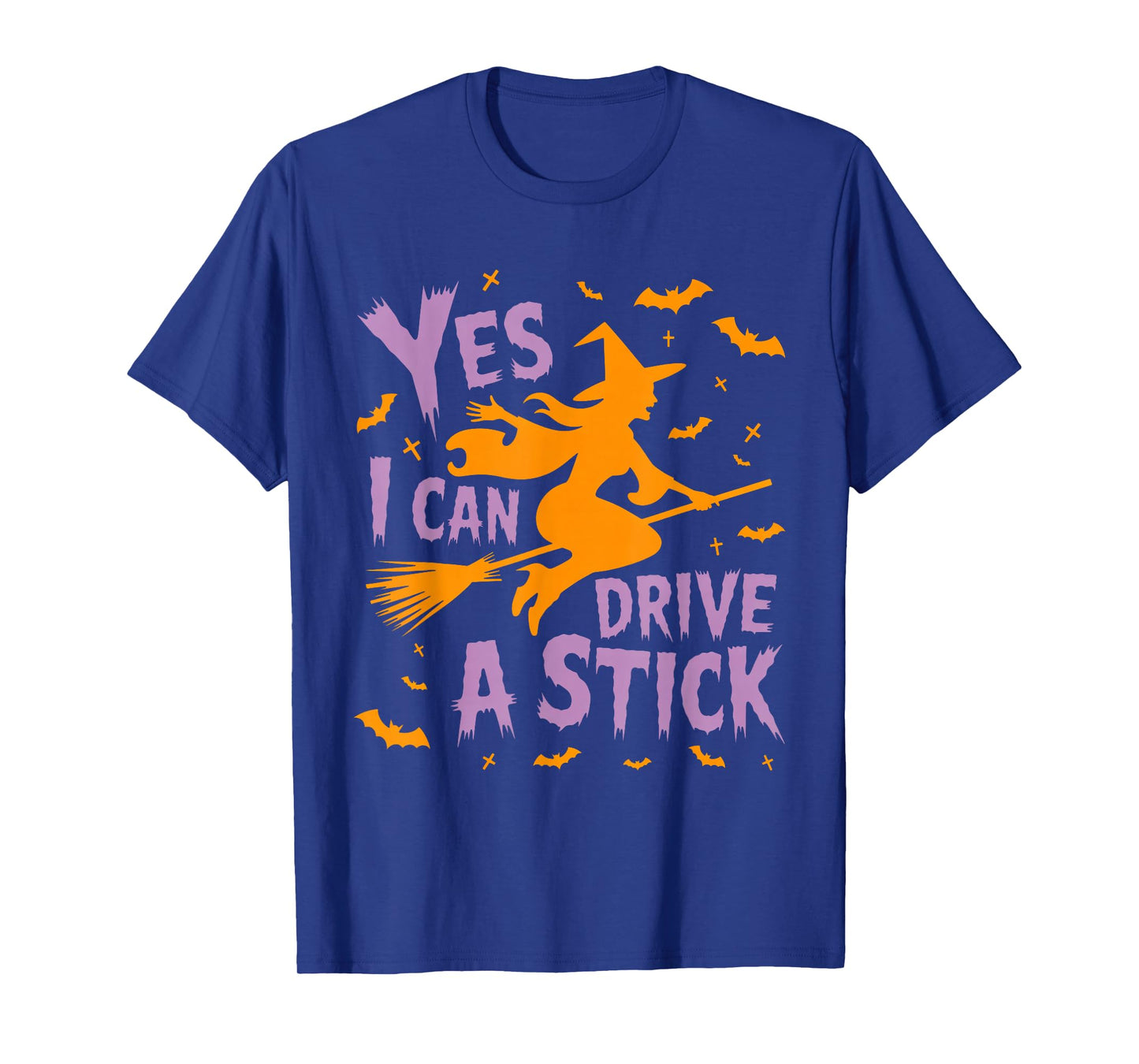 Yes I Can Drive A Stick Funny Halloween Spooky Witch T-Shirt