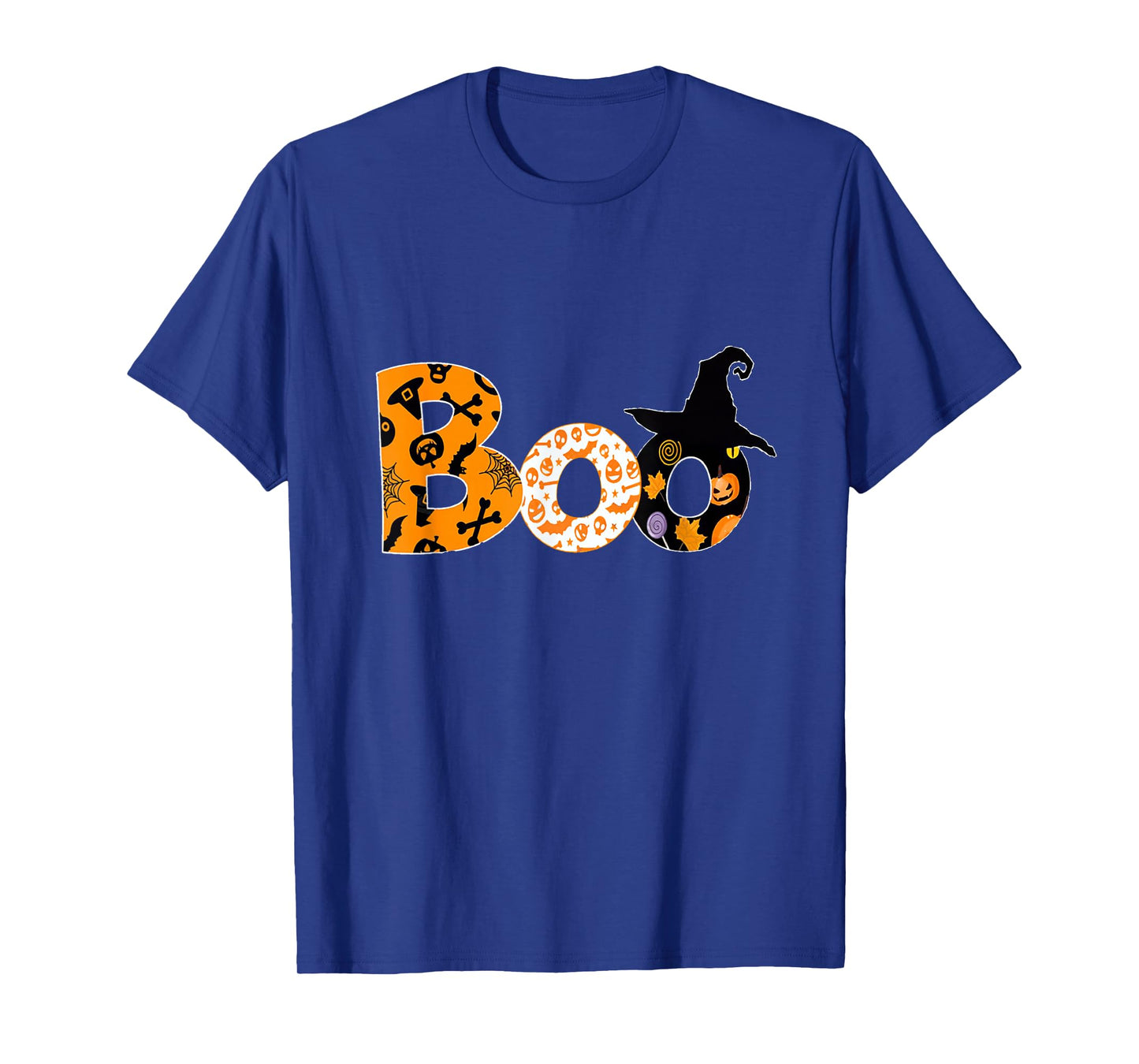 Boo Halloween Cute Spooky Witch Hat & Pumpkin Tee T-Shirt