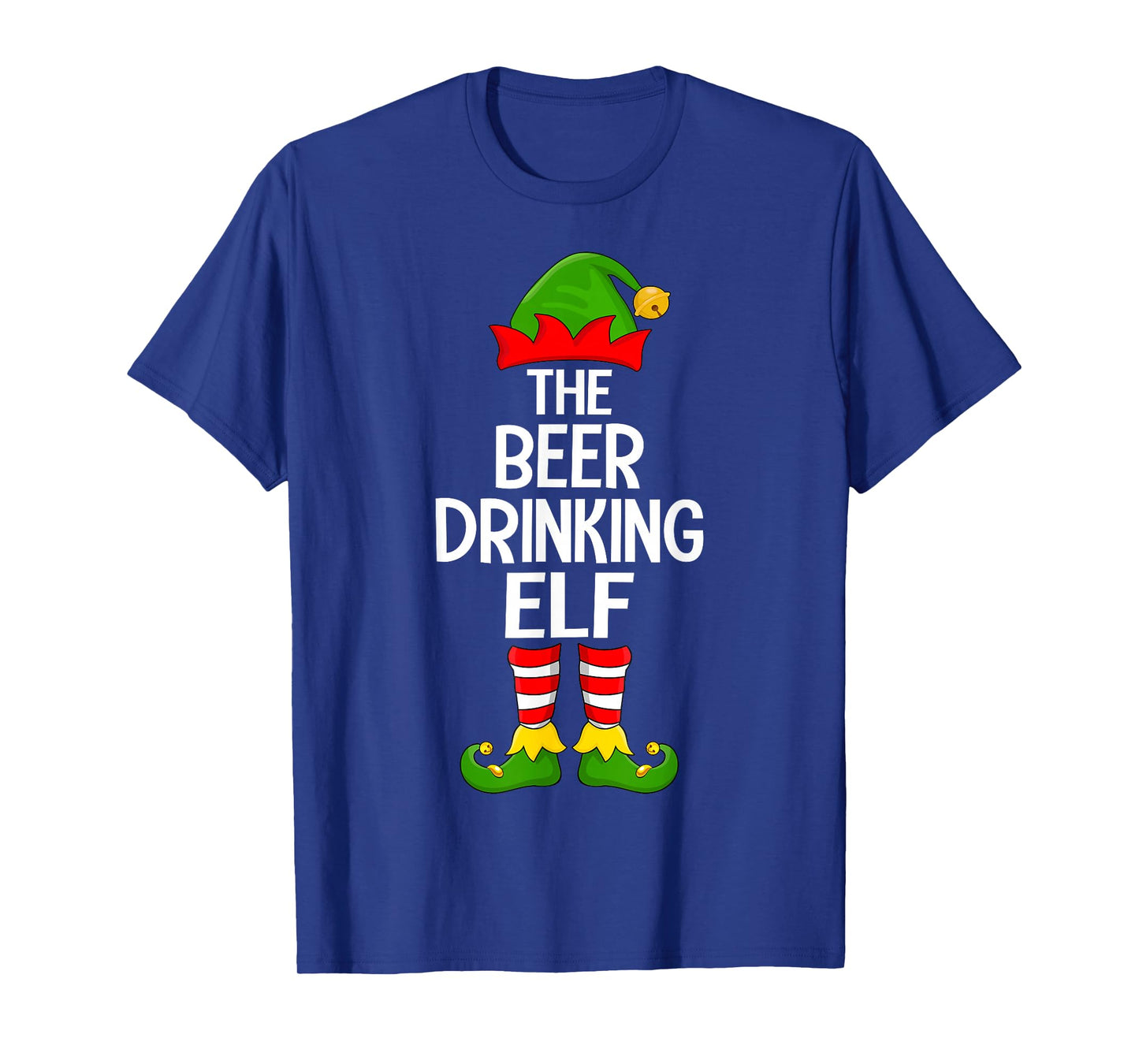 Beer Drinking Elf Xmas Matching Family Elf Squad Christmas T-Shirt