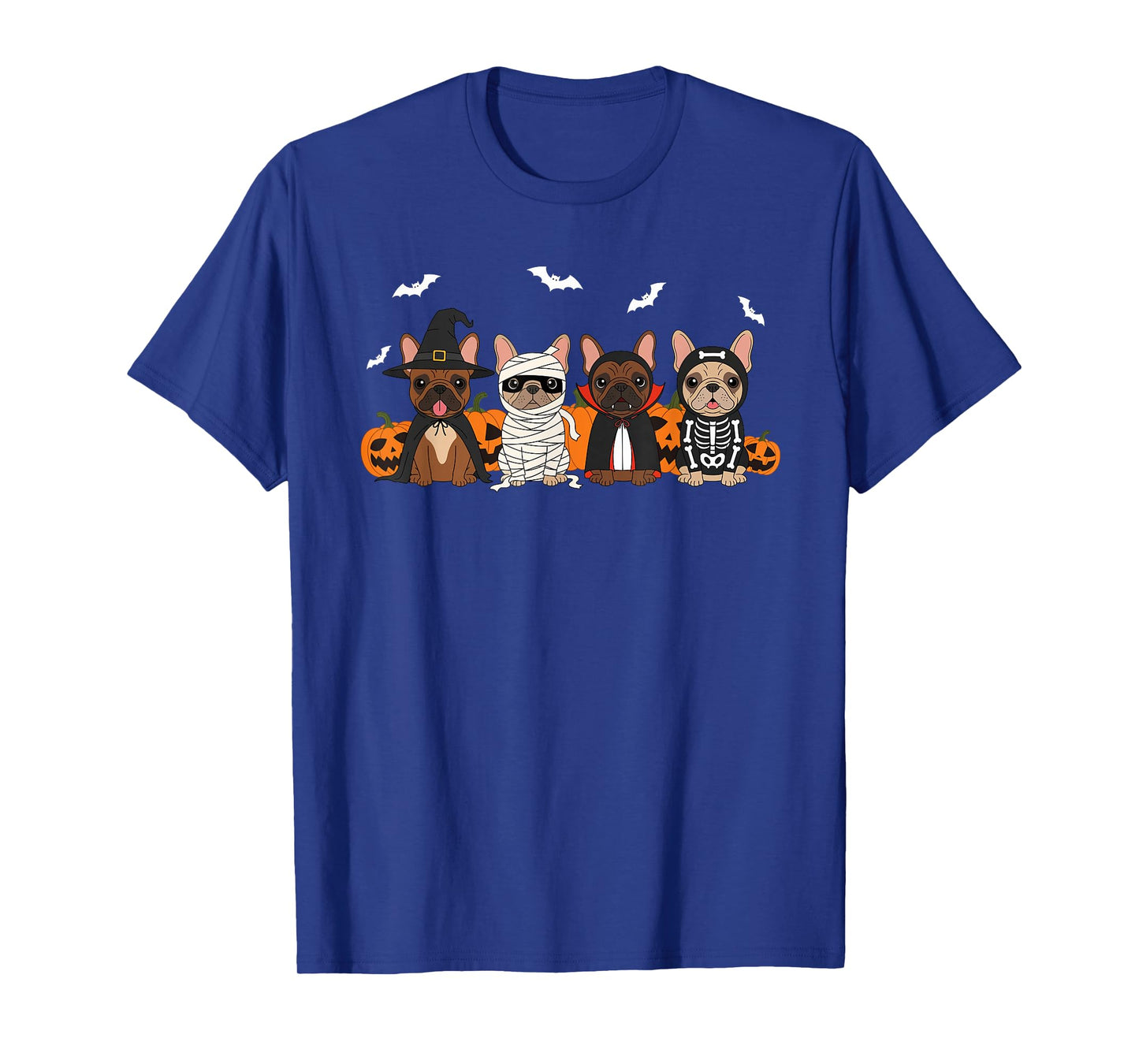 French Bulldog Halloween Dog Costume Ghost Witch Pumpkins T-Shirt