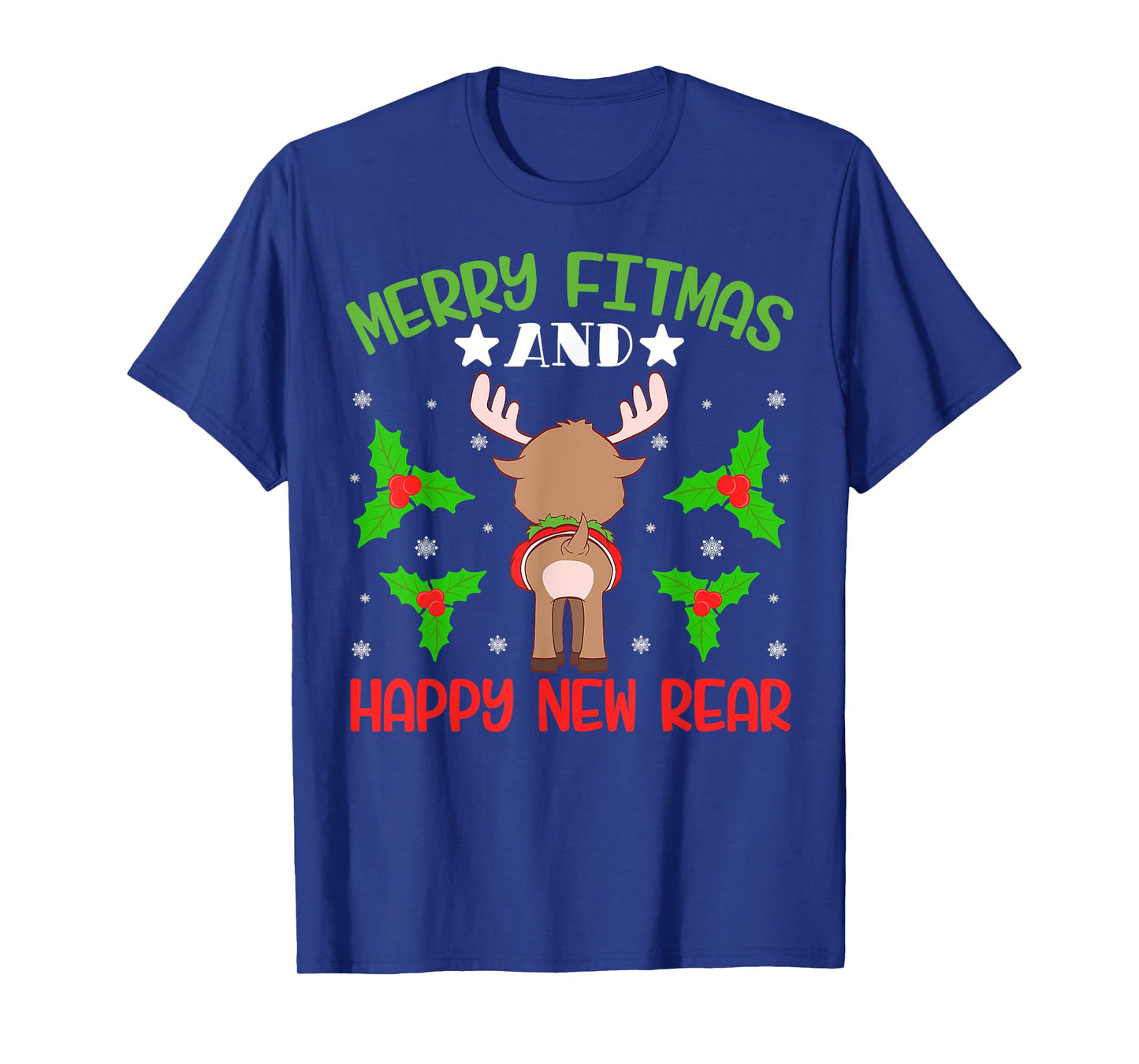Merry Fitness Happy New Rear Workout Christmas T-Shirt