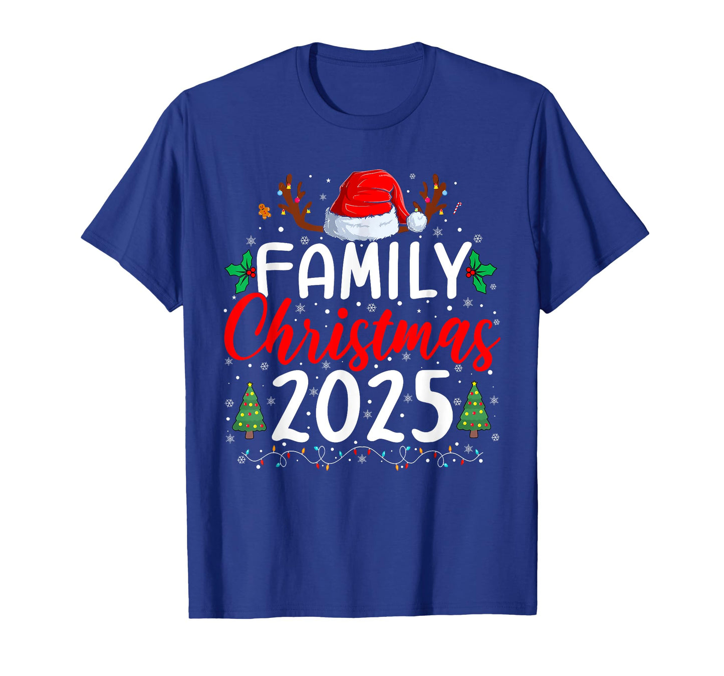 Family Christmas 2025 Xmas Lights Santa Pajamas Holiday T-Shirt