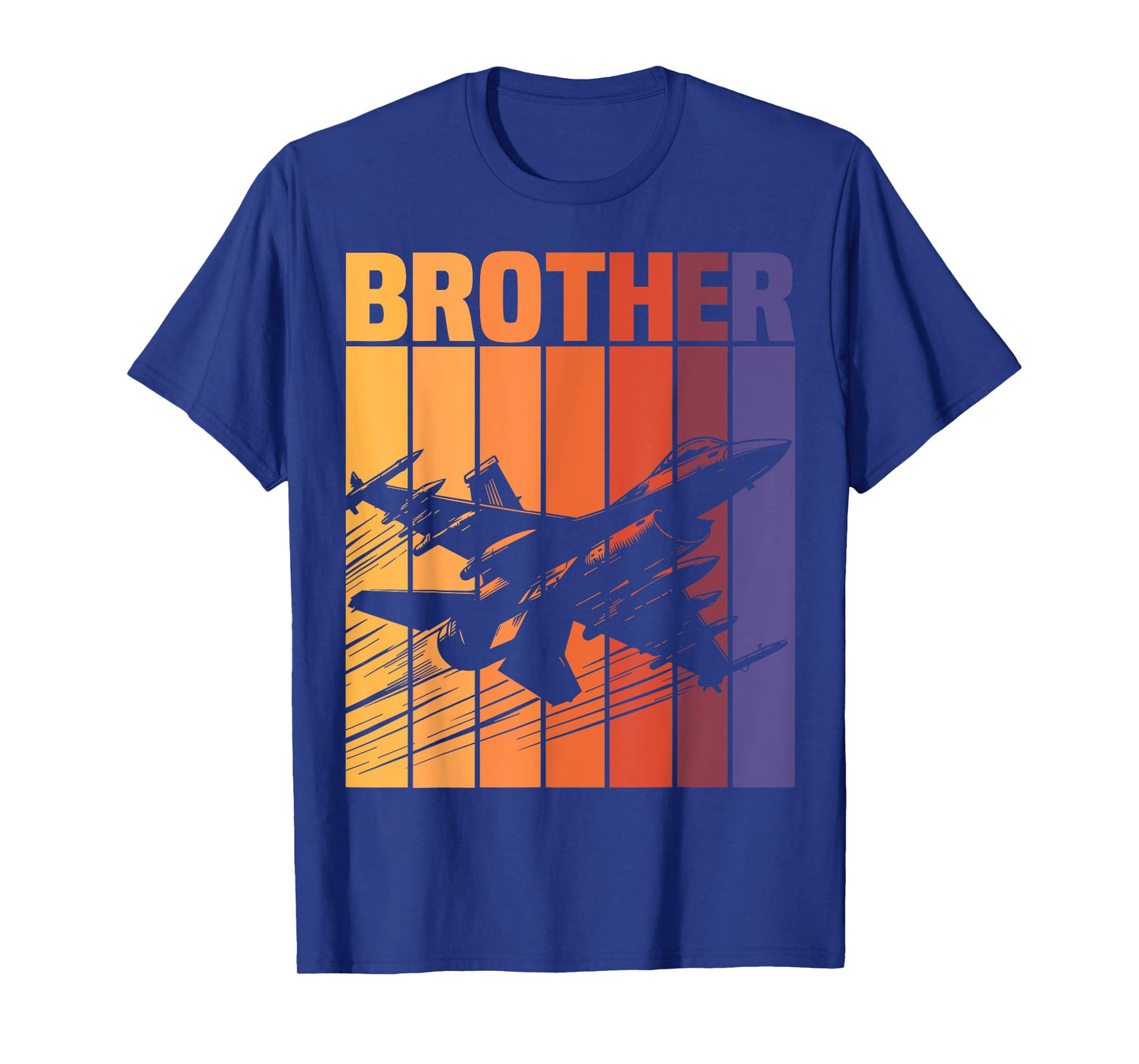 Brother Matching Family Retro Military Fighter Jet Birthday T-Shirt