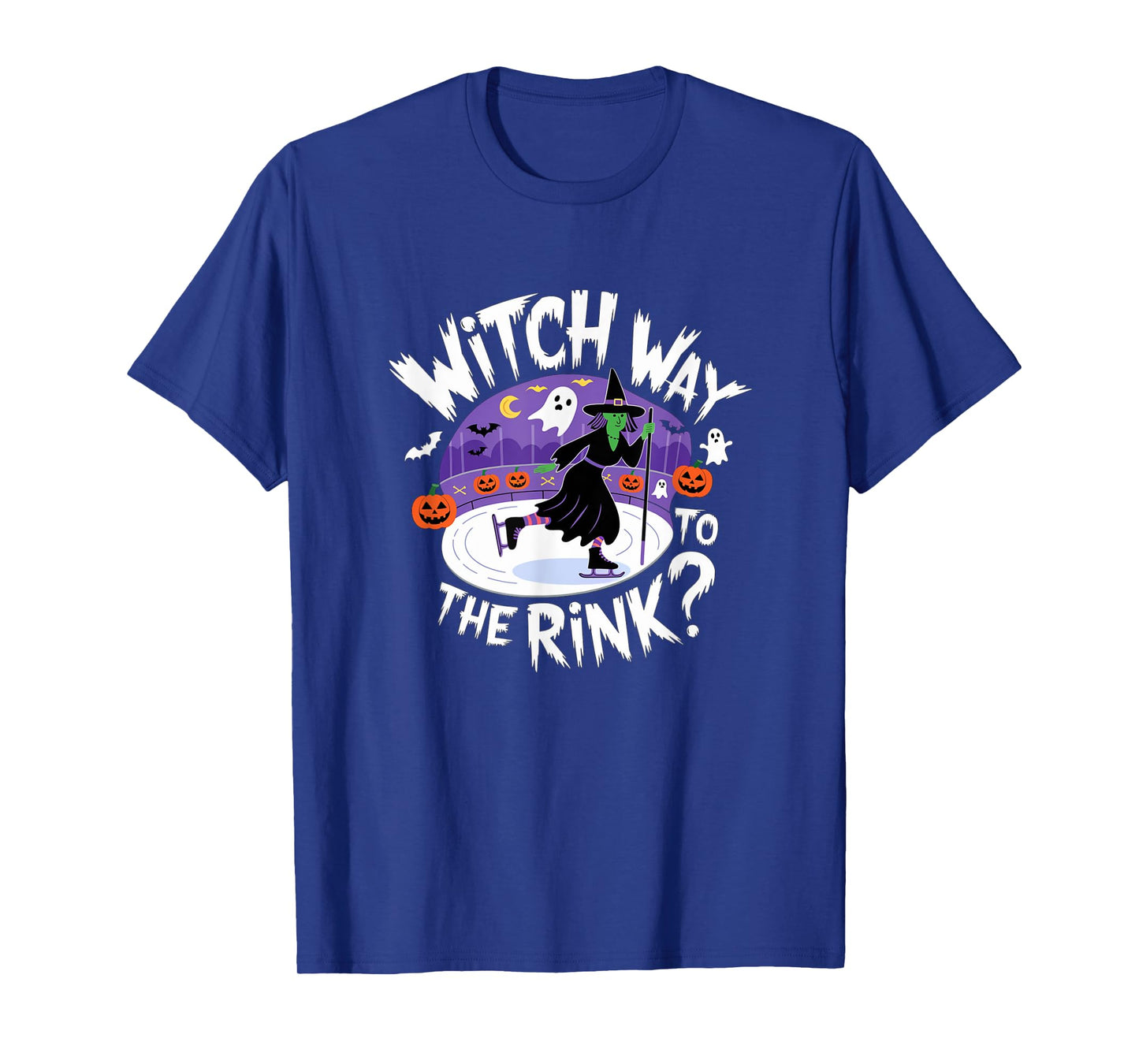 Witch Way to The Rink Funny Spooky Halloween Ice skating T-Shirt