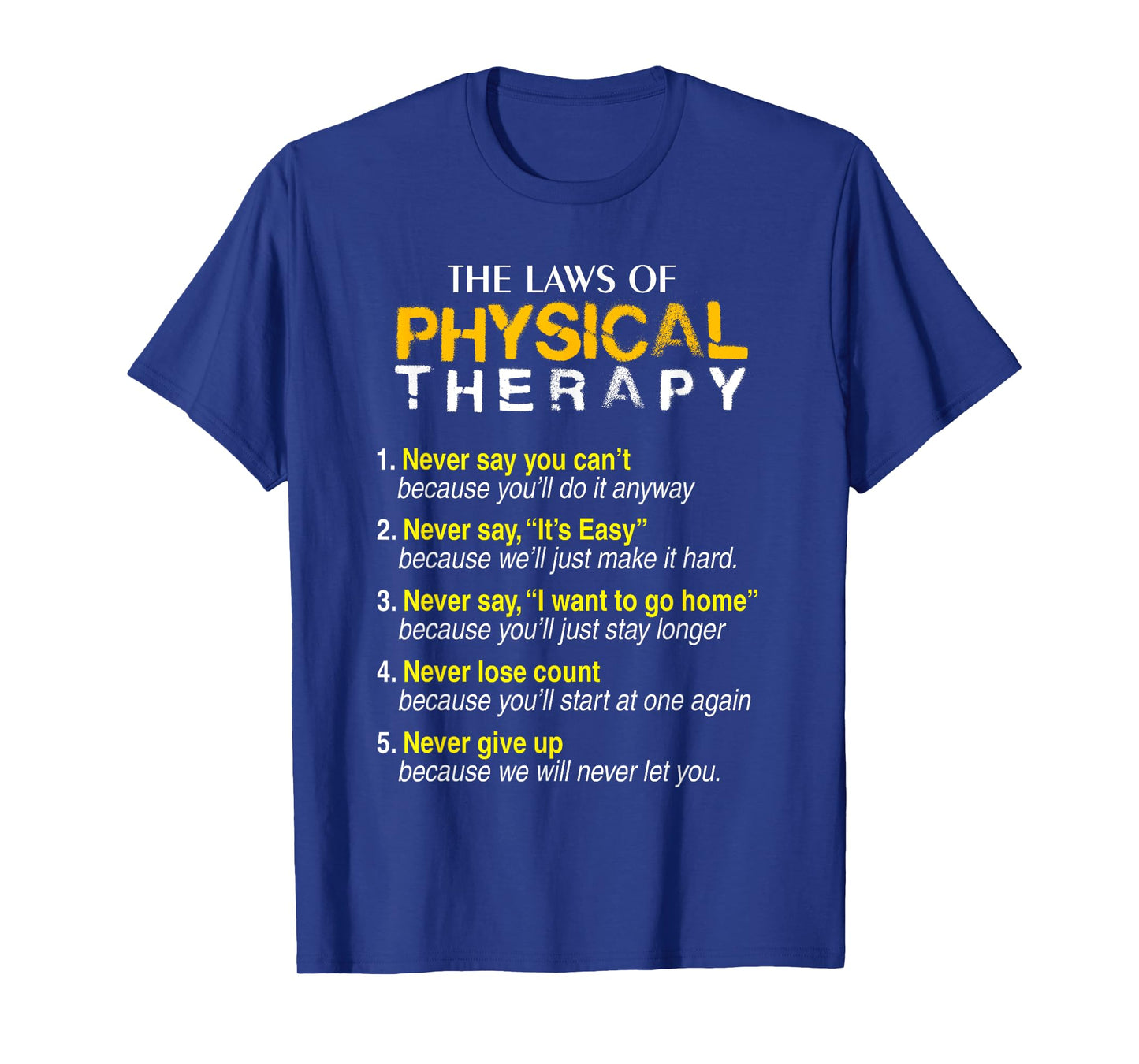 The Laws Of Physical Therapy Motivational Goals Pt Funny Tee T-Shirt