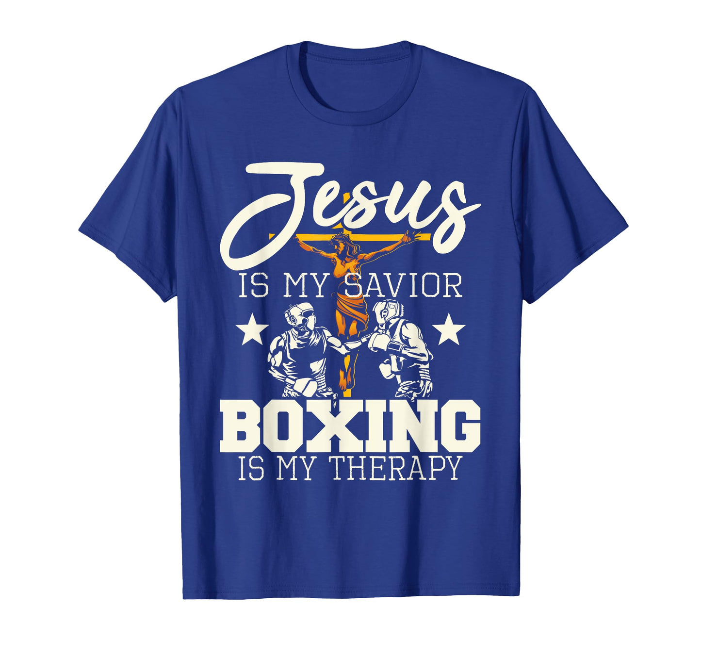 Jesus Is My Savior Boxing Is my Therapy - Gym Boxer T-Shirt