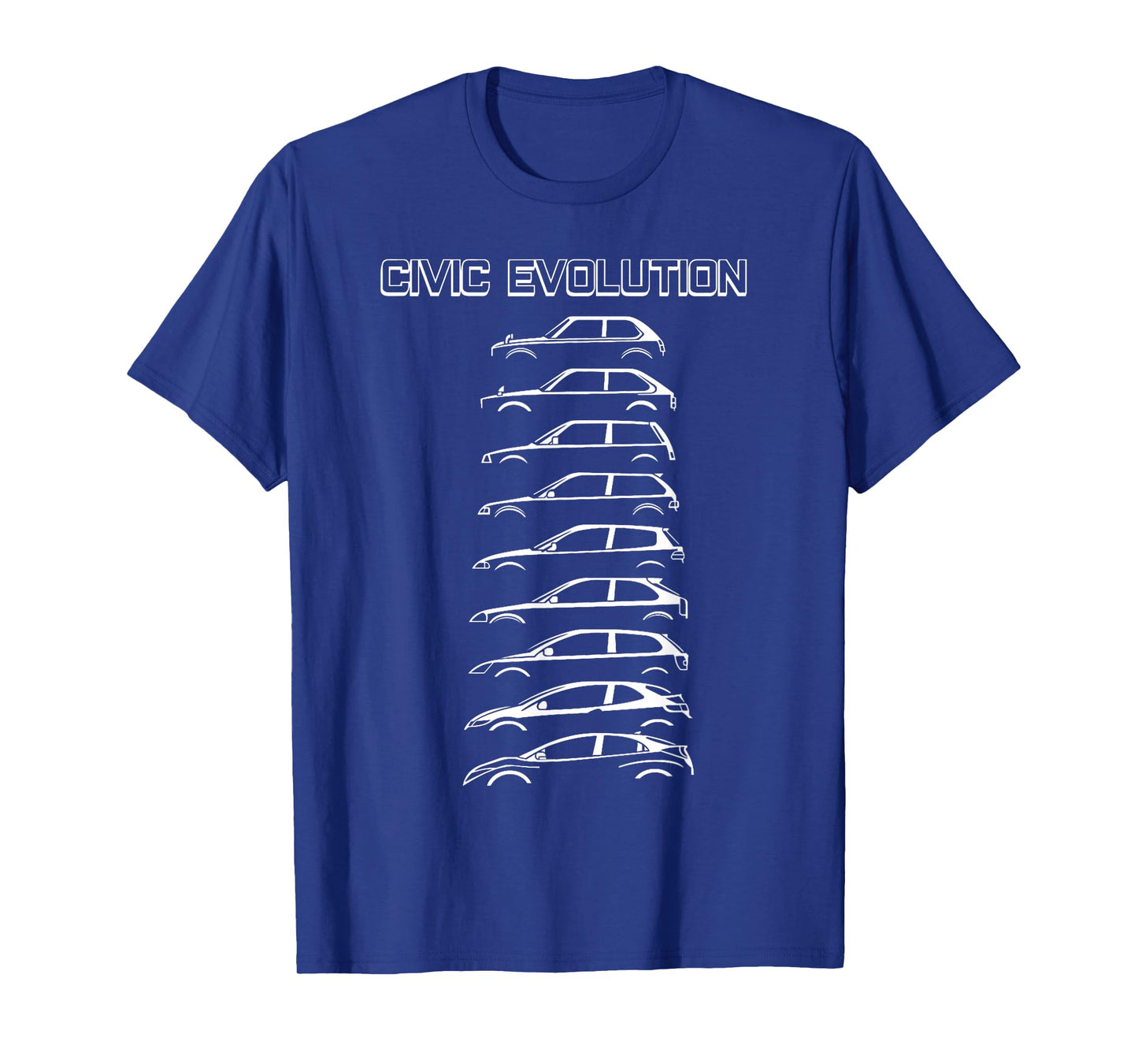 Civic Evolution EK EG Type R SI EF Japanese Car T-Shirt, Small, Black