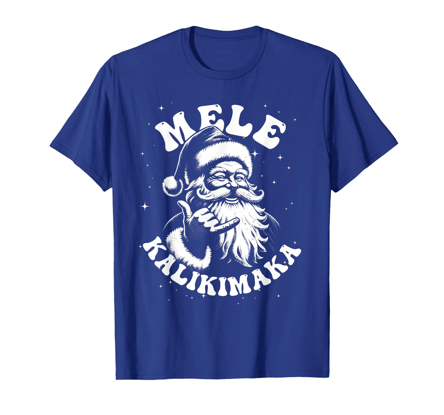 Retro Christmas Surf, Mele Kalikimaka Santa Shaka Hawaii T-Shirt