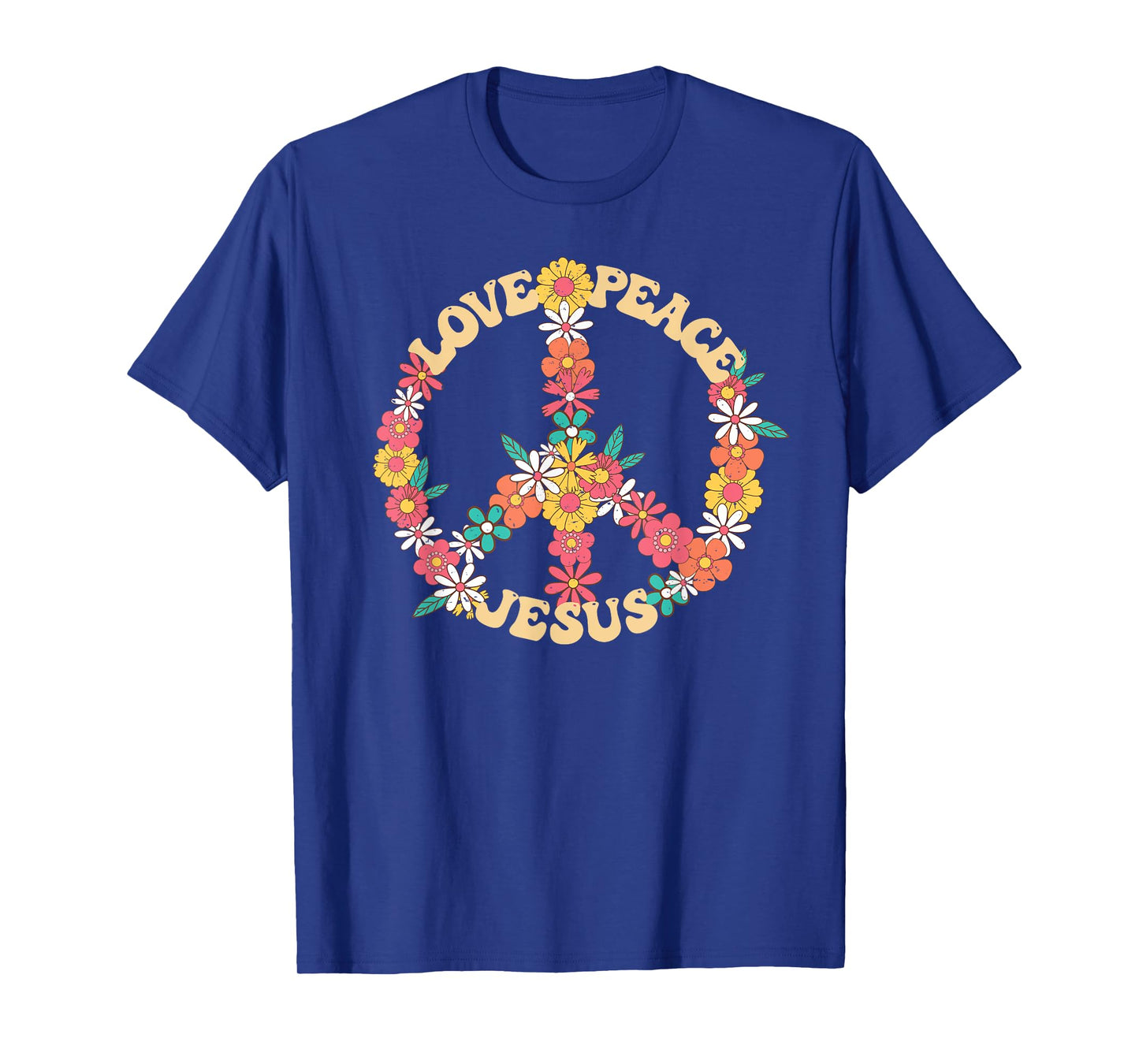 Love peace Jesus christian fun 60s 70s Costume Groovy Hippie T-Shirt
