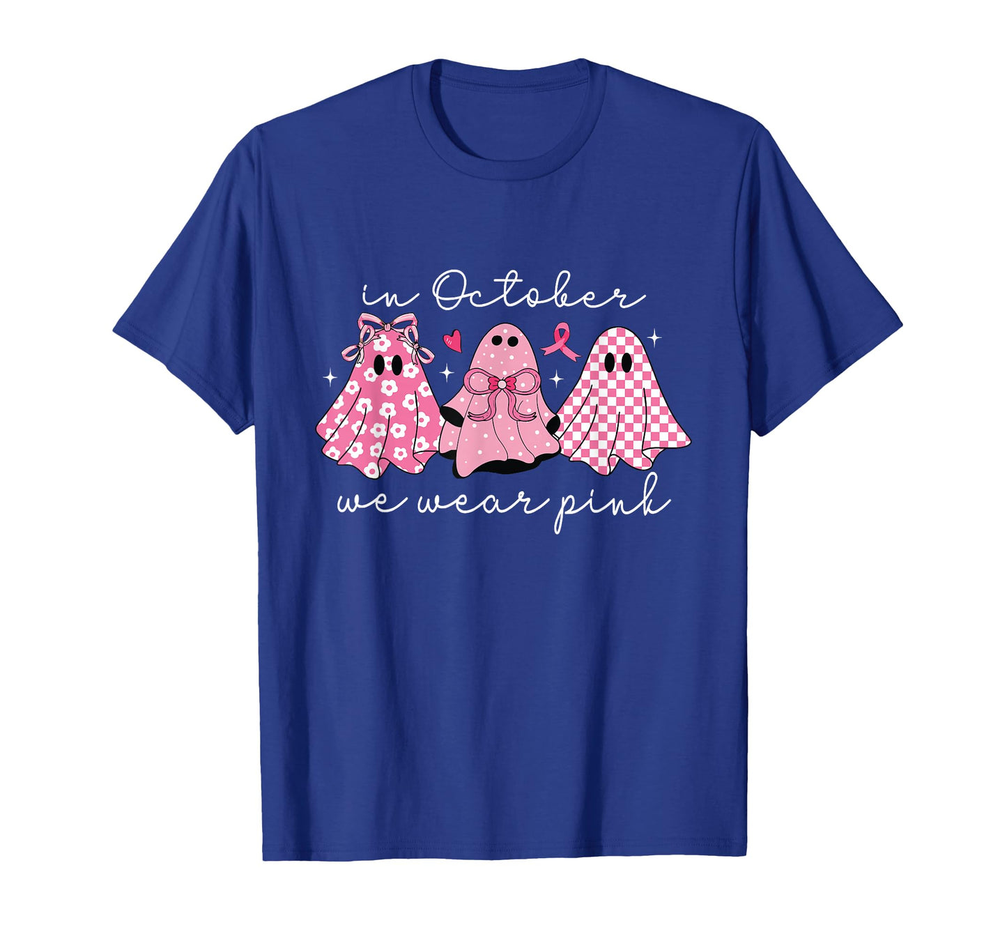 in October We Wear Pink Coquette Breast Cancer Halloween T-Shirt