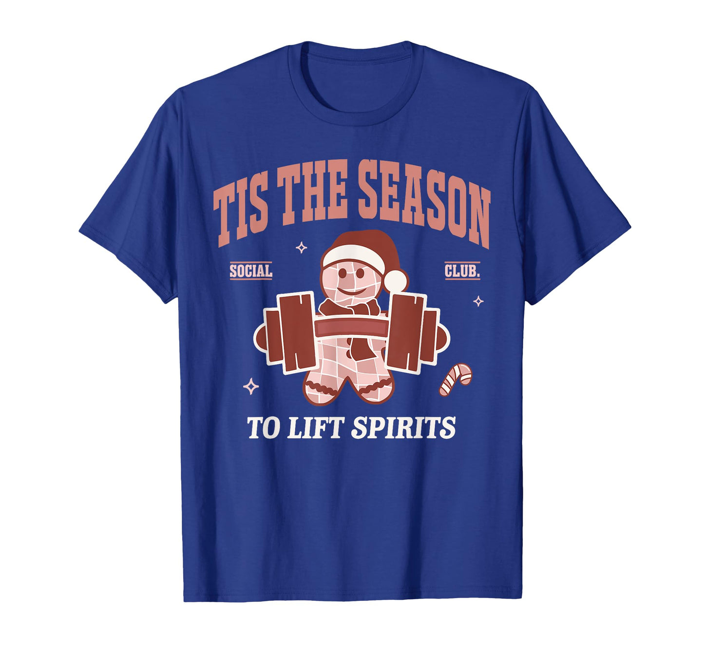 Lift Spirits Funny Weightlifting Christmas Fitness Gym Xmas T-Shirt