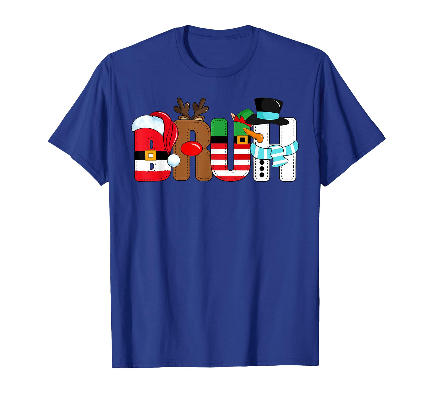 Bruh Santa Snowman Christmas Xmas Family Pajamas Holiday T-Shirt