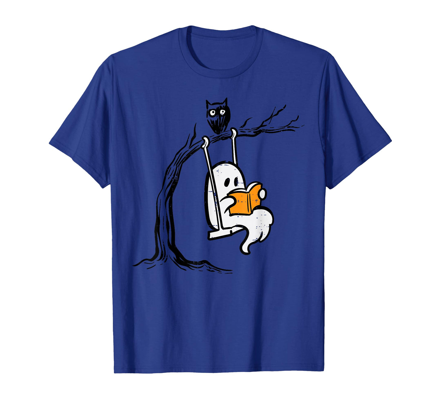 Halloween Ghost Swing Reading Vintage Costume Women Kids Men T-Shirt