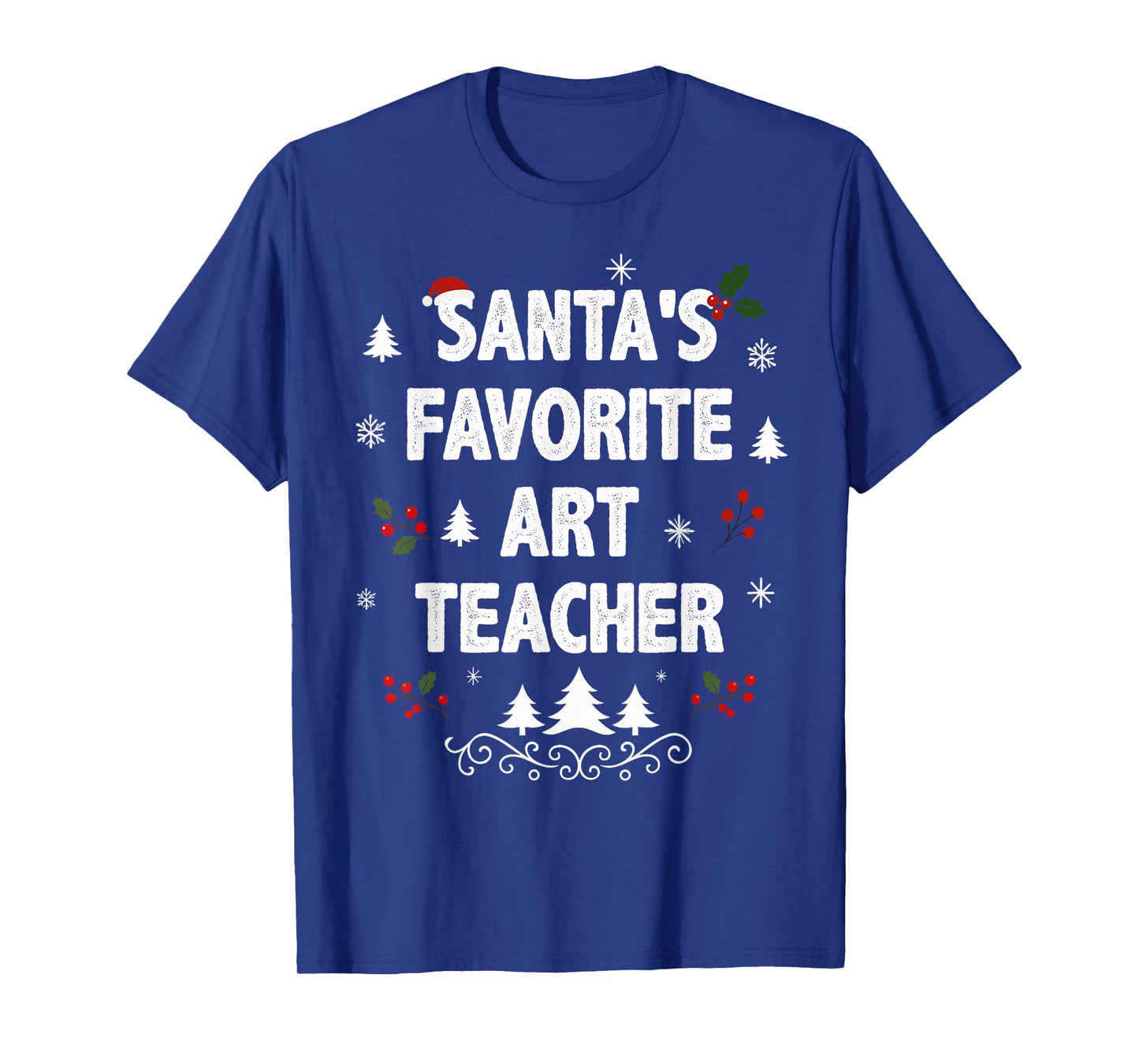 Santa's Favorite Art Teacher Funny Holiday Christmas Pajamas T-Shirt