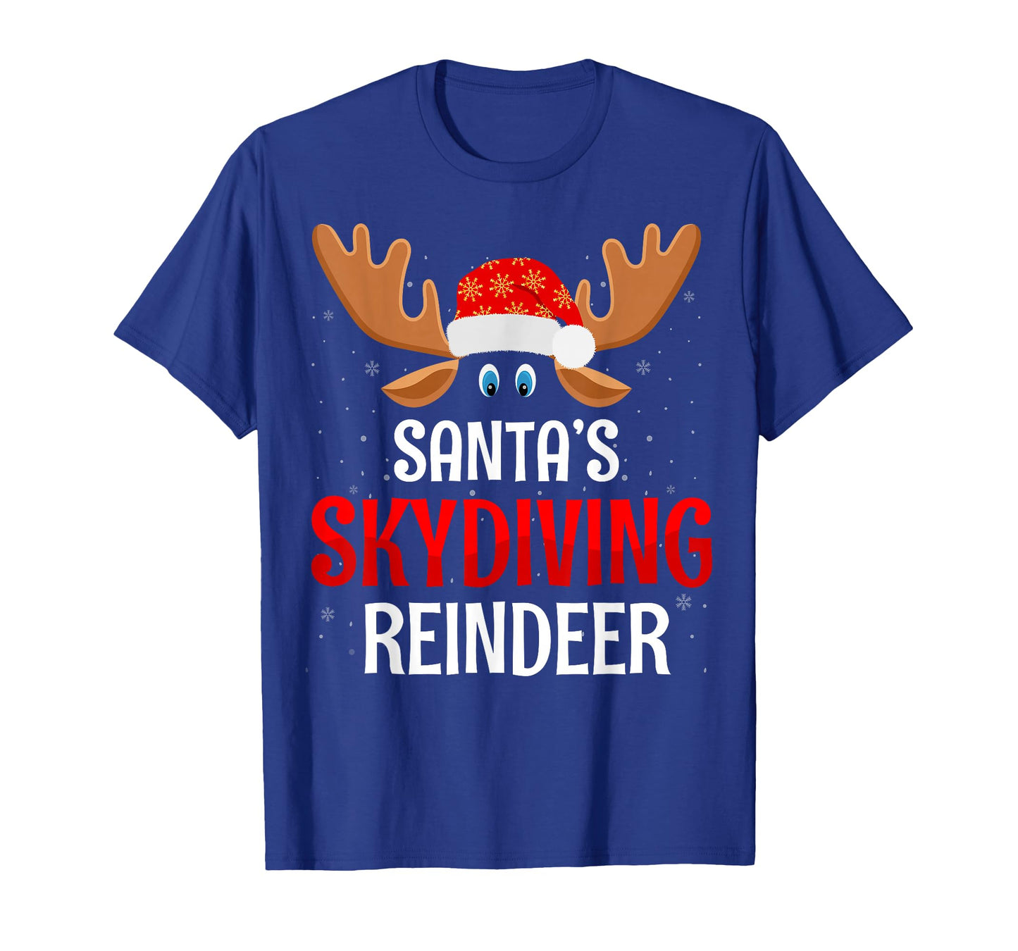 Santa's Skydiving Reindeer Christmas Day Skydiver Adventure T-Shirt