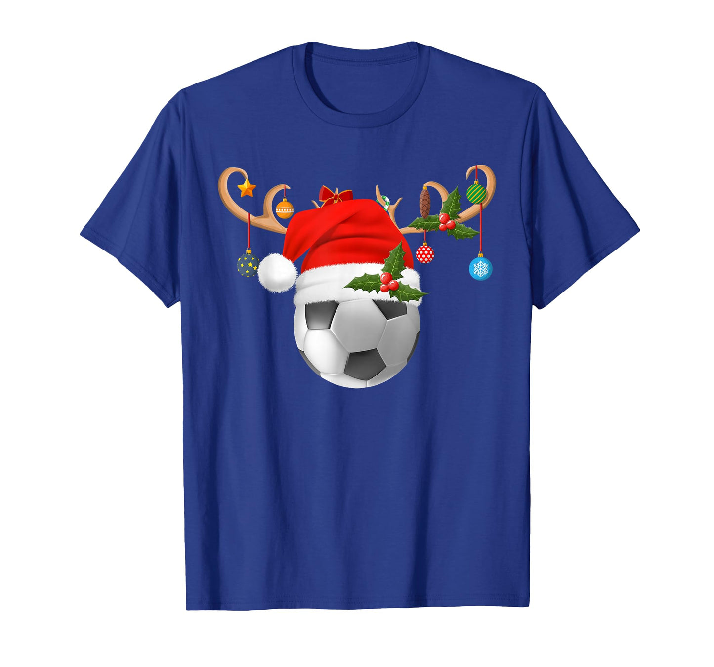 Soccer Christmas Pajamas Reindeer Santa Sports Player Xmas T-Shirt