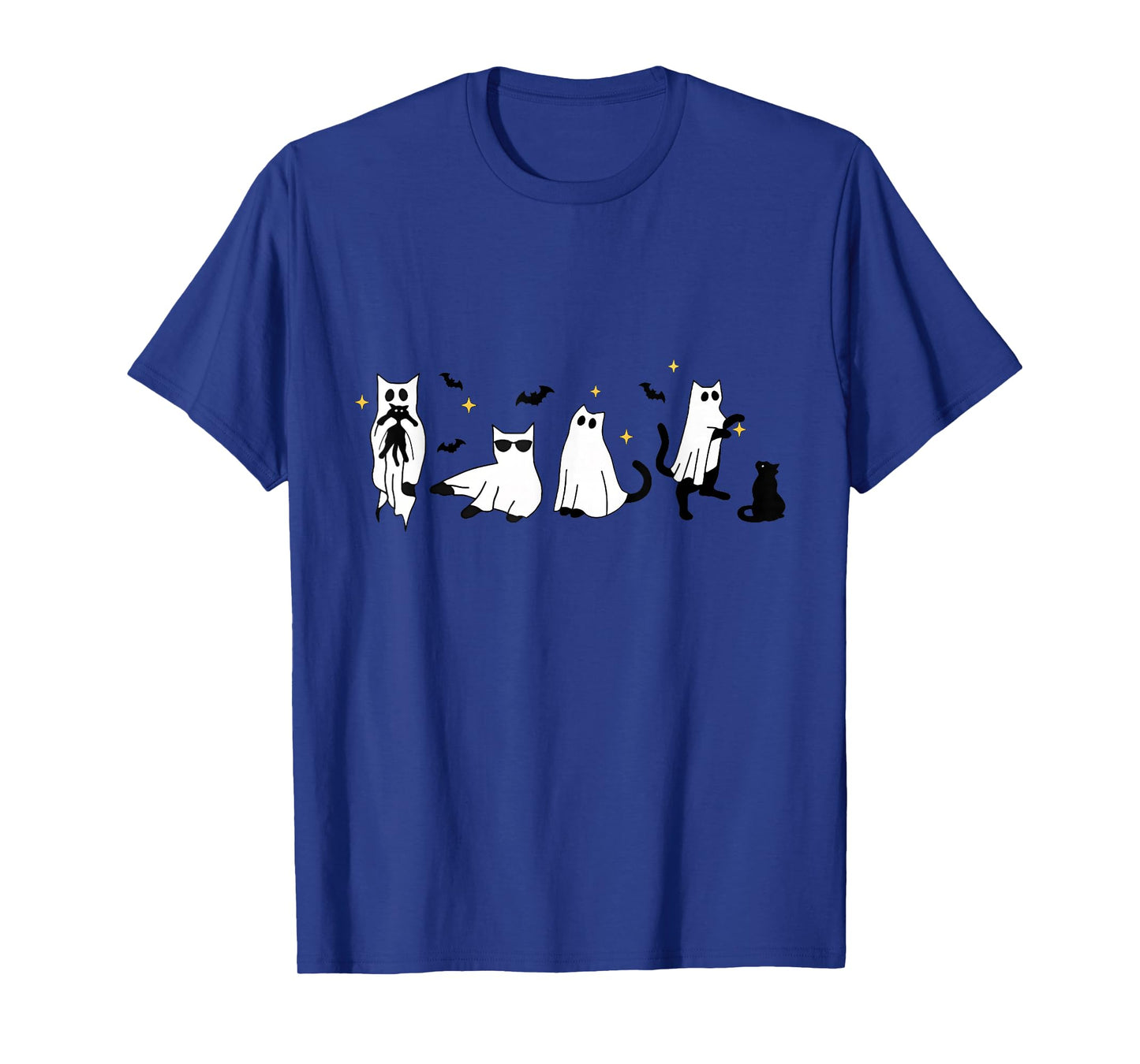 Ghost Holding Black Cat Funny Halloween Cat Lovers Women T-Shirt