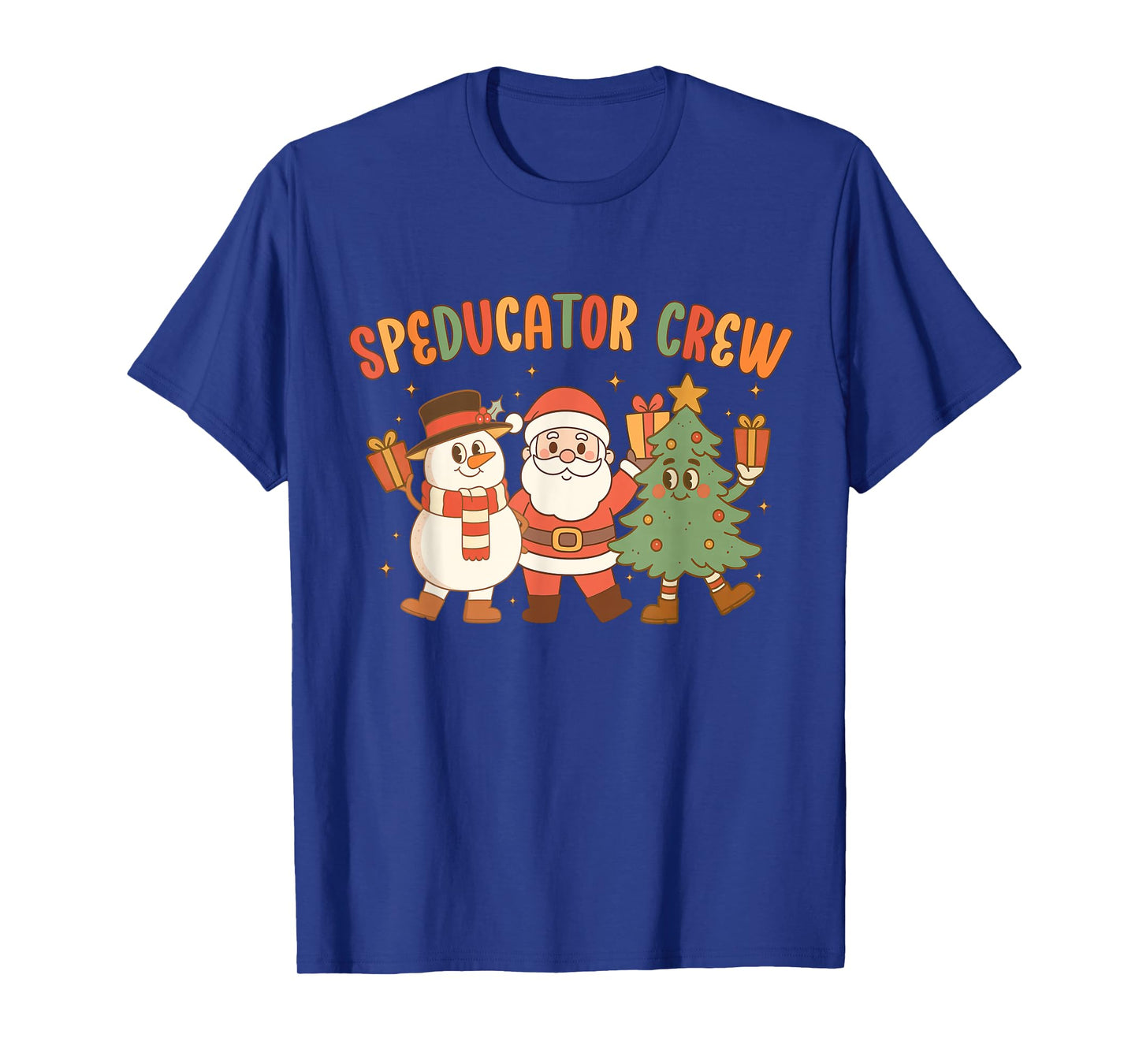 Retro Special Education Teacher Crew Christmas Santa Claus T-Shirt